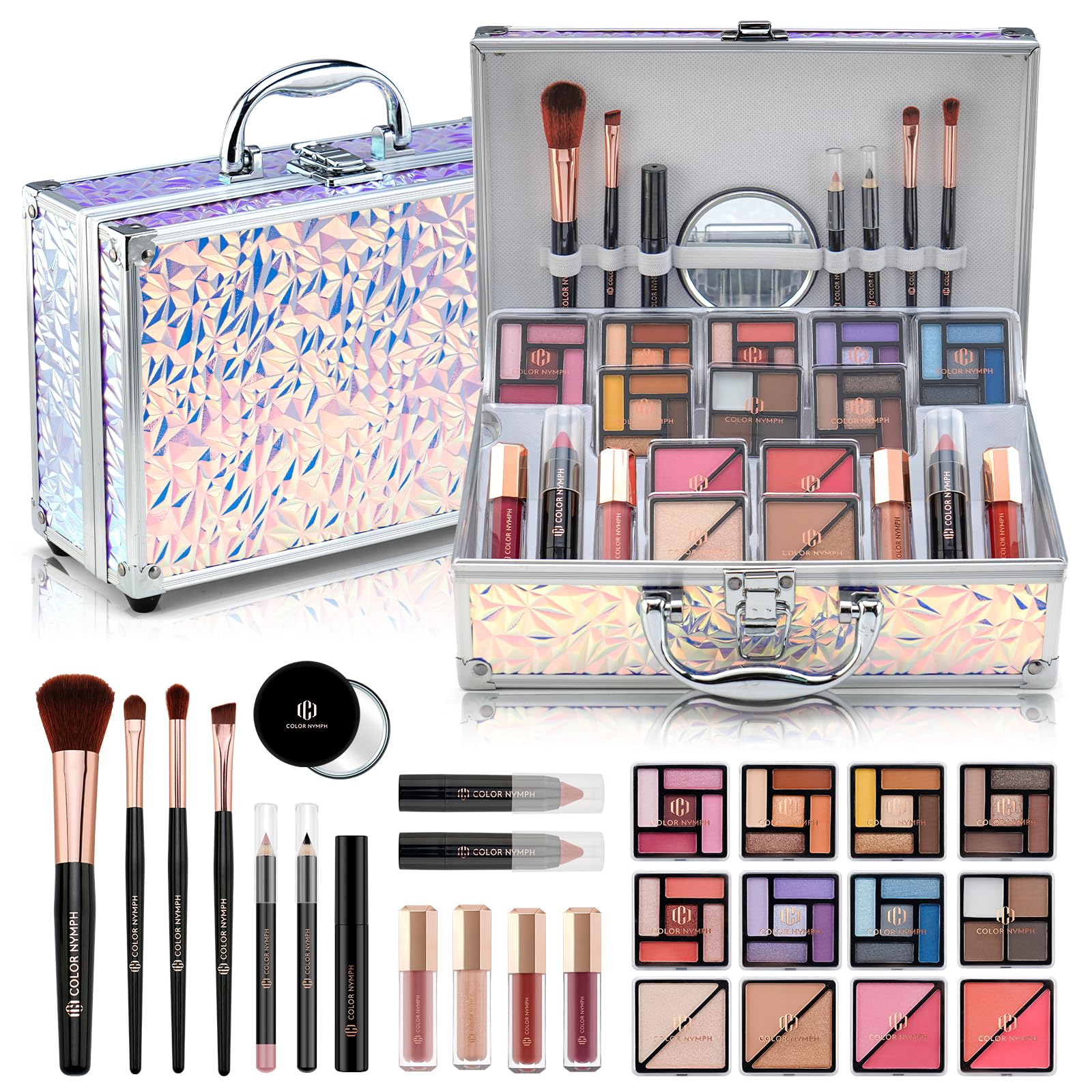 Color Nymph Makeup Kit For Women, Girls Makeup Set For Teens Professional Make Up Kits With Travel Case Full Cosmetics Kit w/ 35