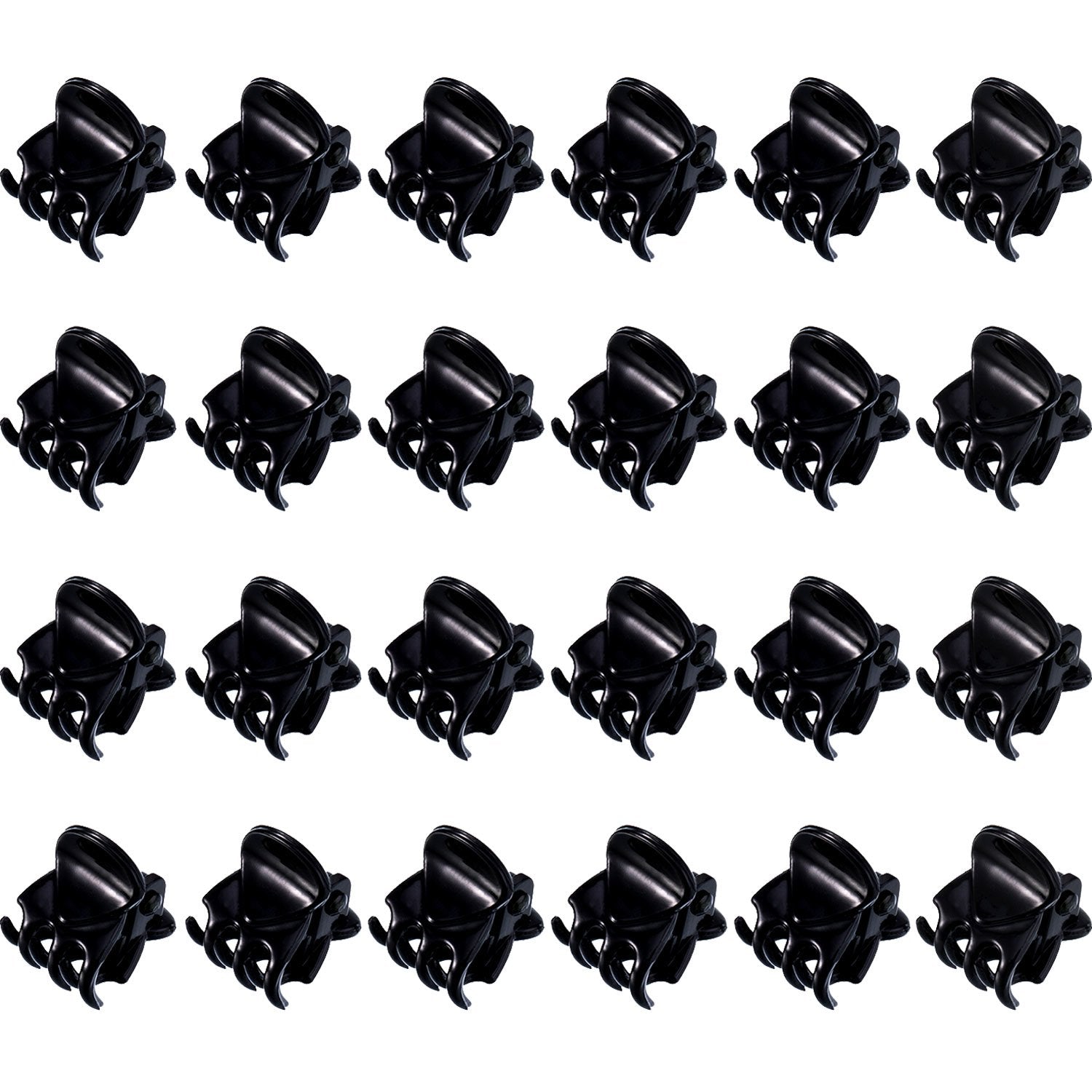Hotop 24 Pcs Mini Butterfly Hair Clips Small Hair Clips Tiny Hair Claws Pins Clamps Plastic For Women Hair (Black)
