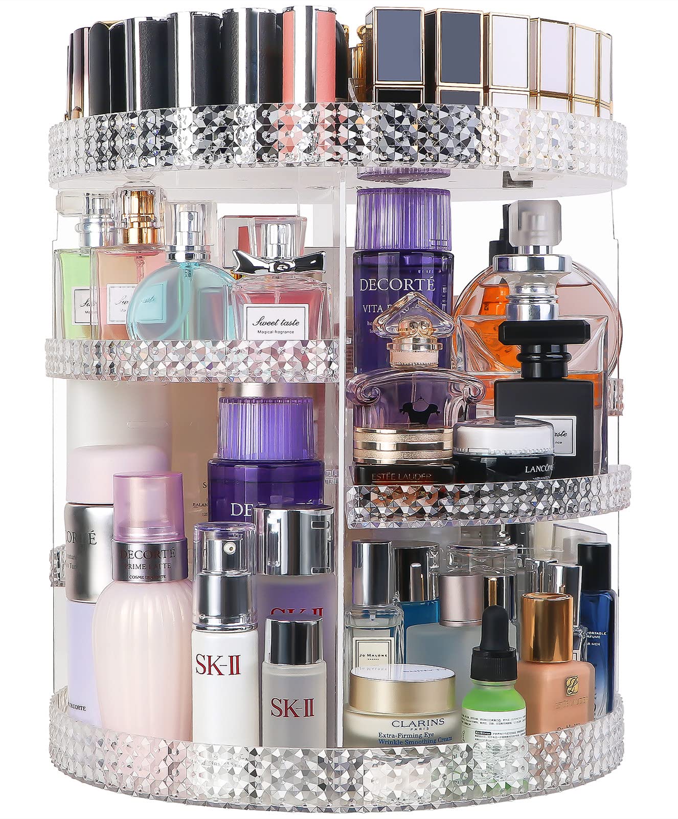 HEMTROY 360 Degree Rotating Makeup Organizer, Extra Large Capacity Perfume Organizer, Removable DIY 7 Layers Make up Organizer f