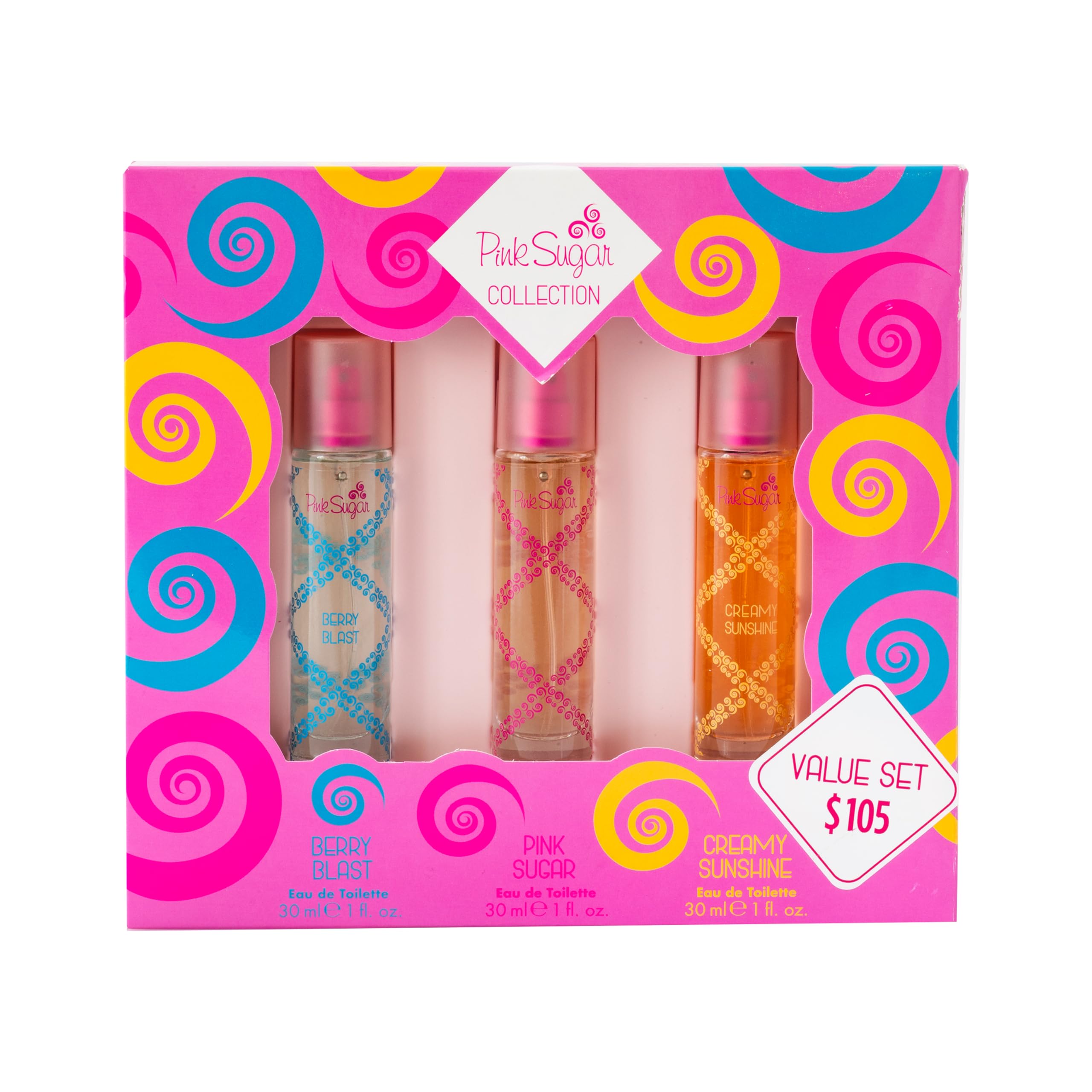 Pink Sugar Coffret 3 Pc Women'S Perfume Gift Set, Includes 1 Fl Oz Berry Blast, And Creamy Sunshine Eau De Toilette, Travel-Frie