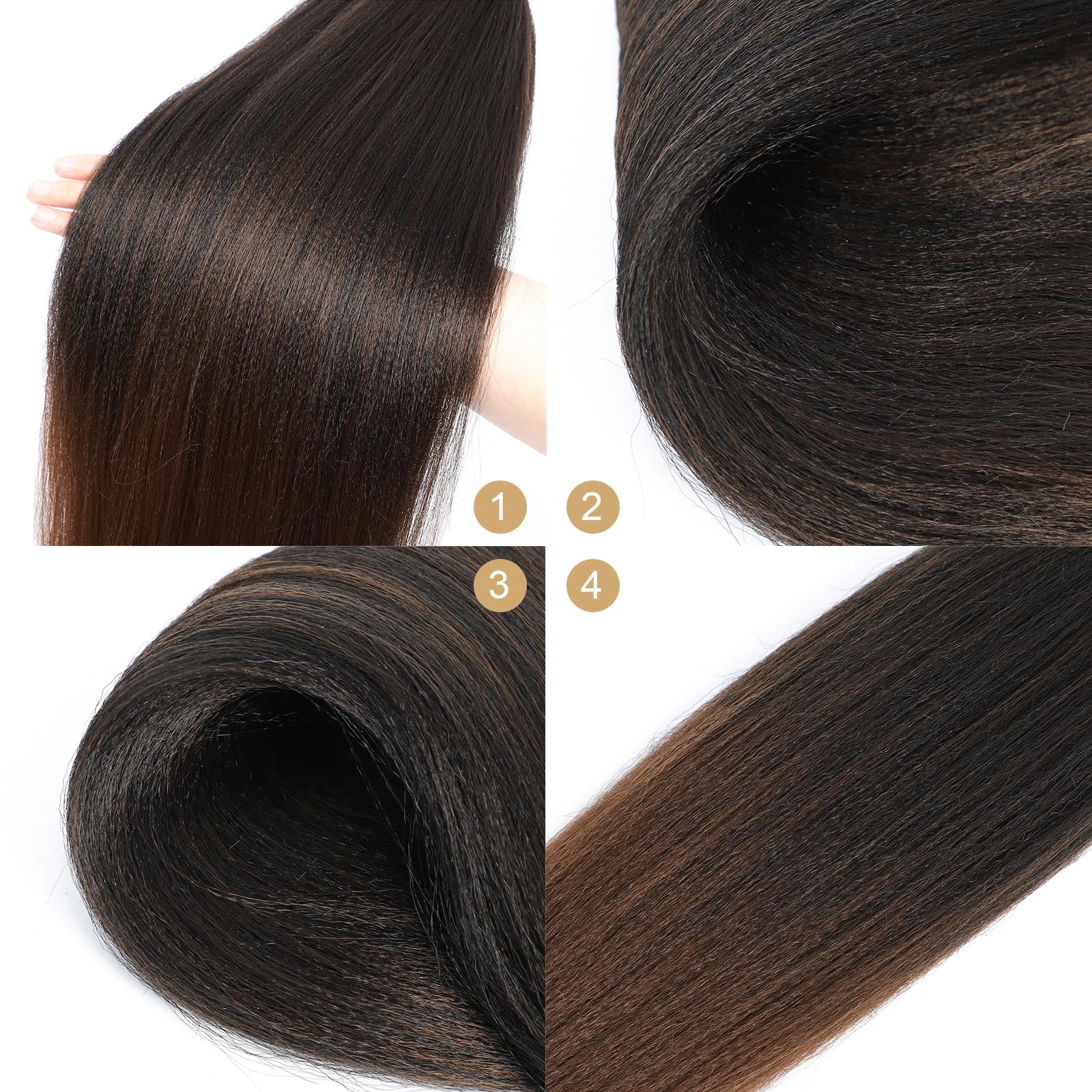 Ombre Pre-Stretched Braiding Hair, Silky Braid Hair Extensions, Crochet Twist Hair Braids, Yaki Texture Original Braiding Hair P