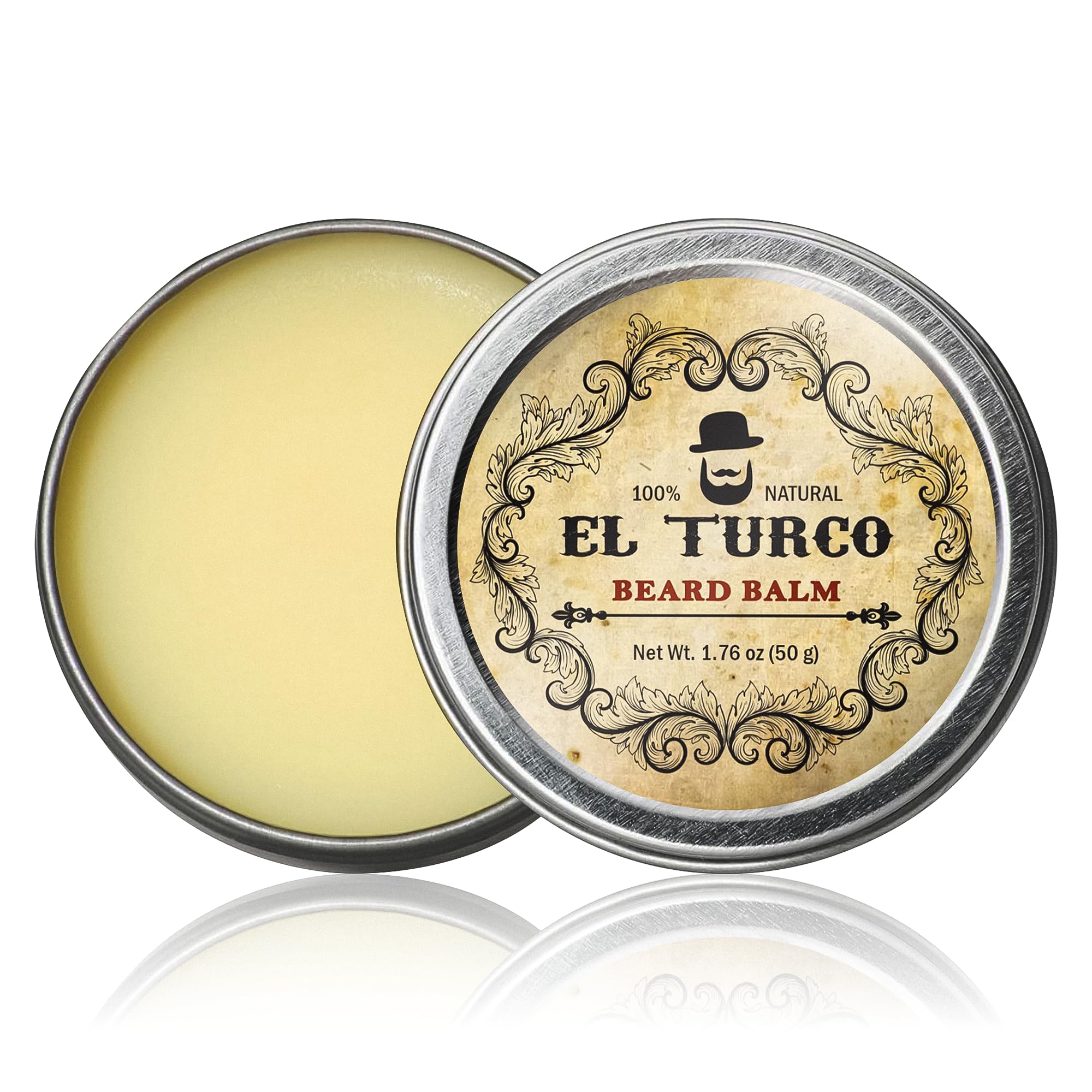 EL TURCO Beard Balm for Men with Shea Butter & Cocoa Butter, Natural Beeswax for Softening, Conditioning & Light Hold, Daily Gro