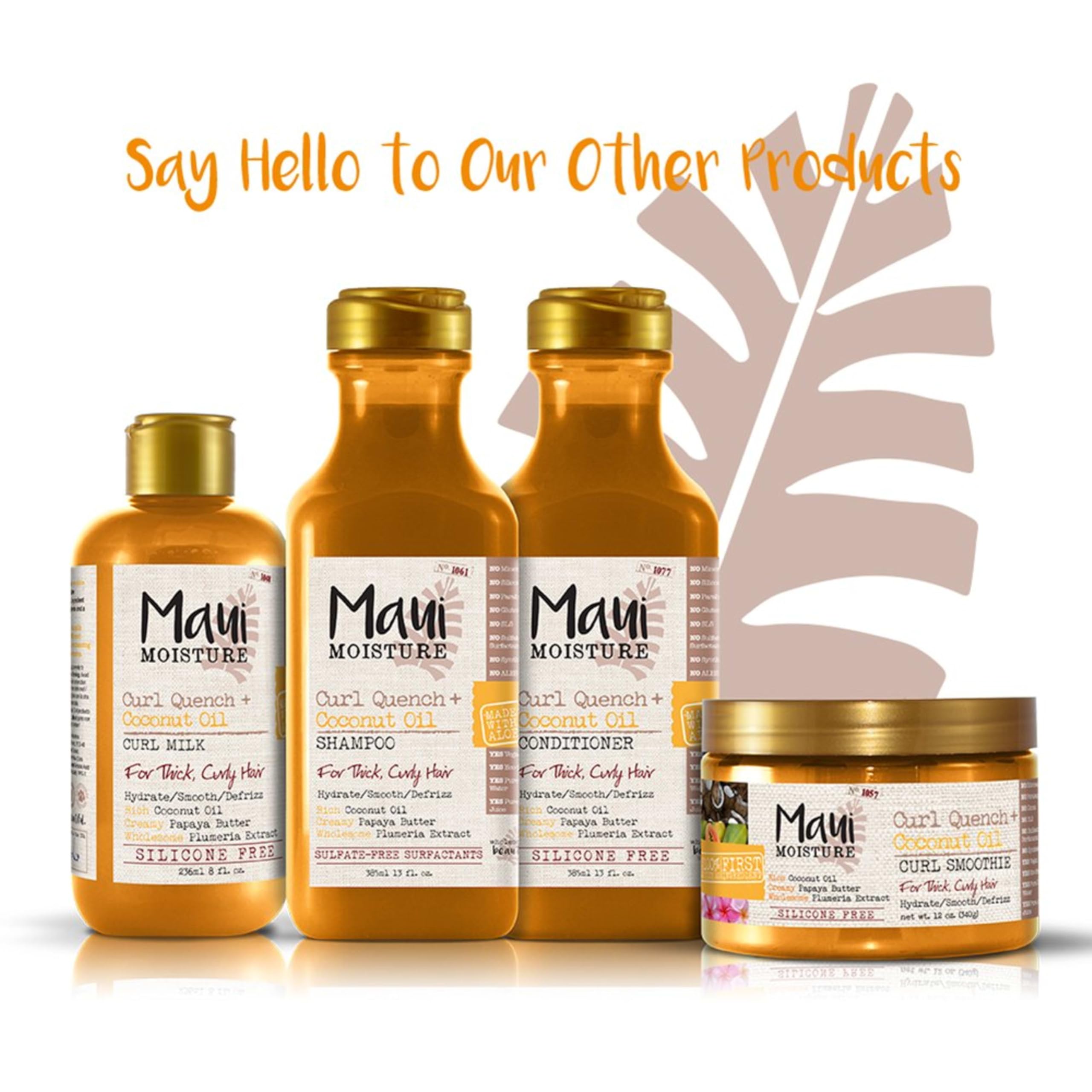 Maui Moisture Curl Quench + Coconut Oil Curl-Defining Anti-Frizz Shampoo to Hydrate and Detangle Tight Curly Hair, Softening Sha