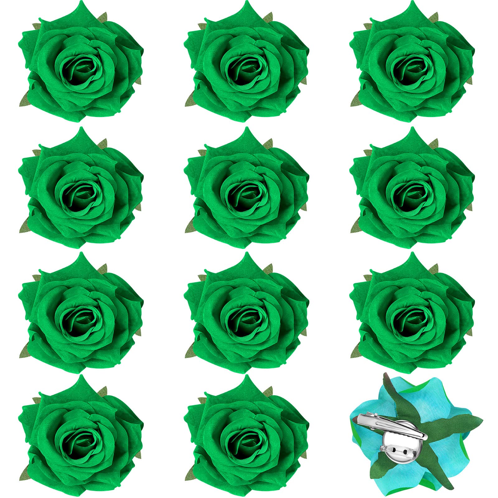 Yilloog 12 Pack Rose Hair Clip Flower 2.8'' Hairpin Floral Brooch Floral Hair Clips Mexican Hair Flowers Hairpin Party Supplies 