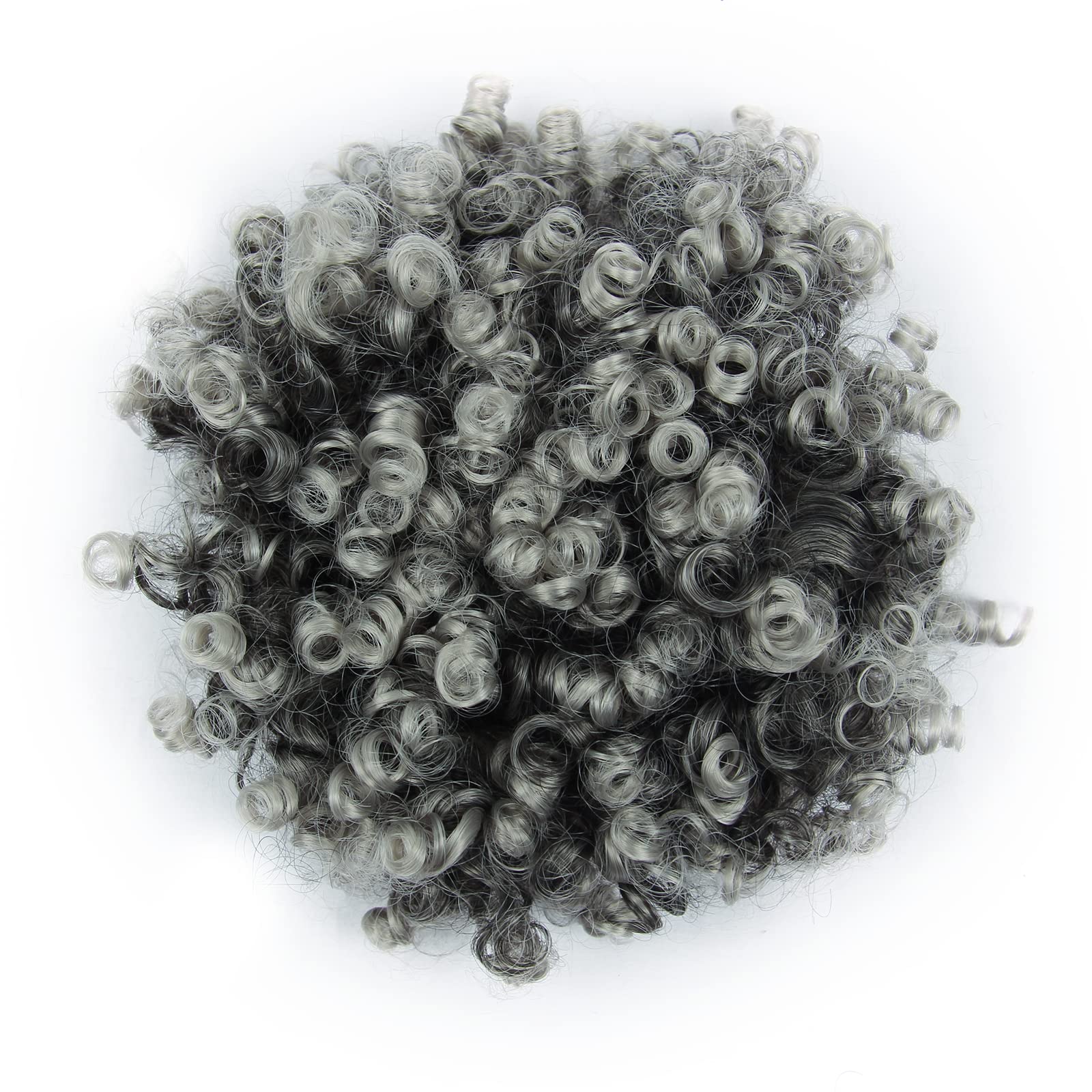 Yisikunnuo Curly Wavy Afro Puff Drawstring Ponytail Hair Extension For Black Women Loose Wave Short Mini Afro Puff Hairpieces Fo