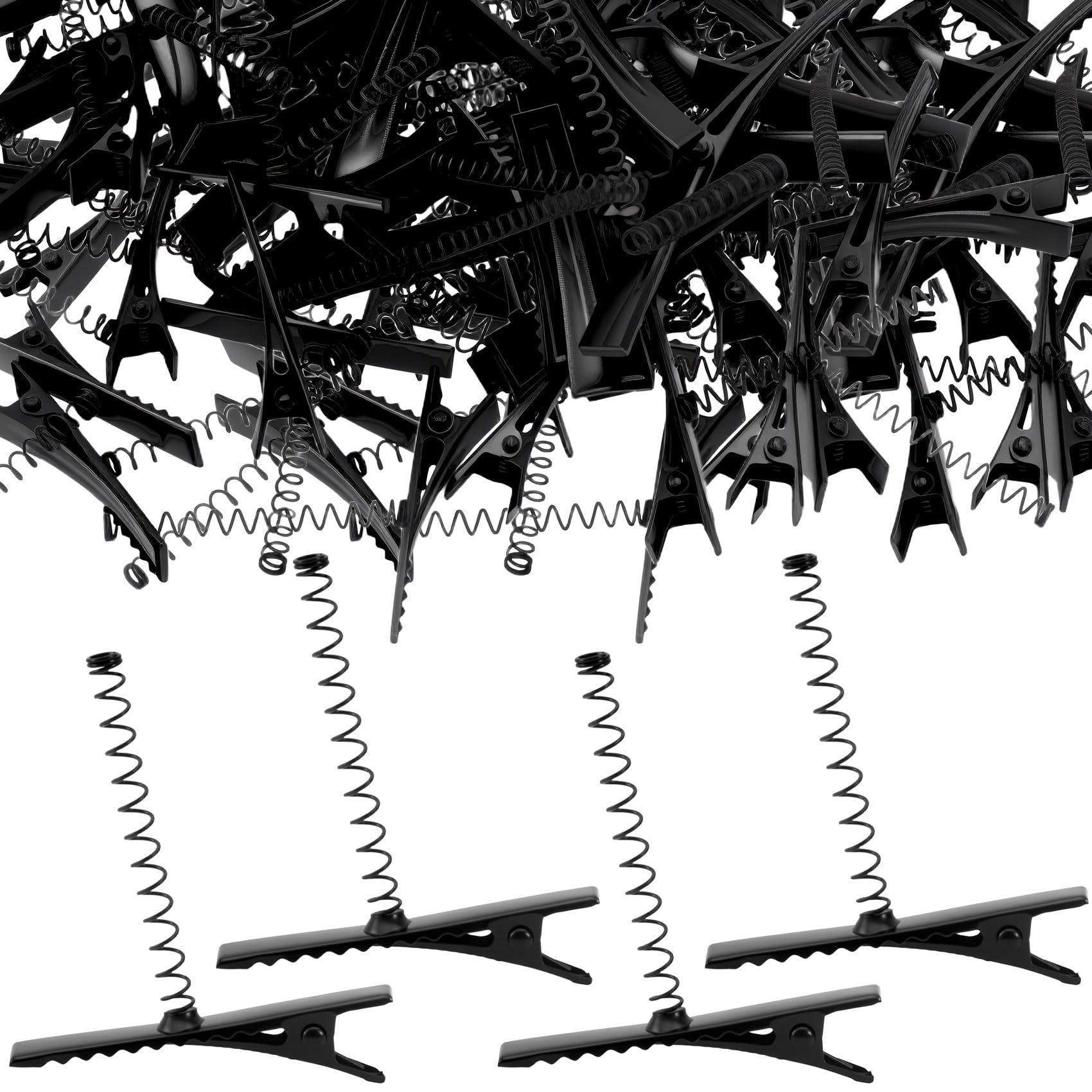 PAGOW 40 Pcs Sprout Clips, Metal Duck Bill Hair Clips, Sprout Hair Clips, Black Alligator Clips for Hair Styling, Accessories, P