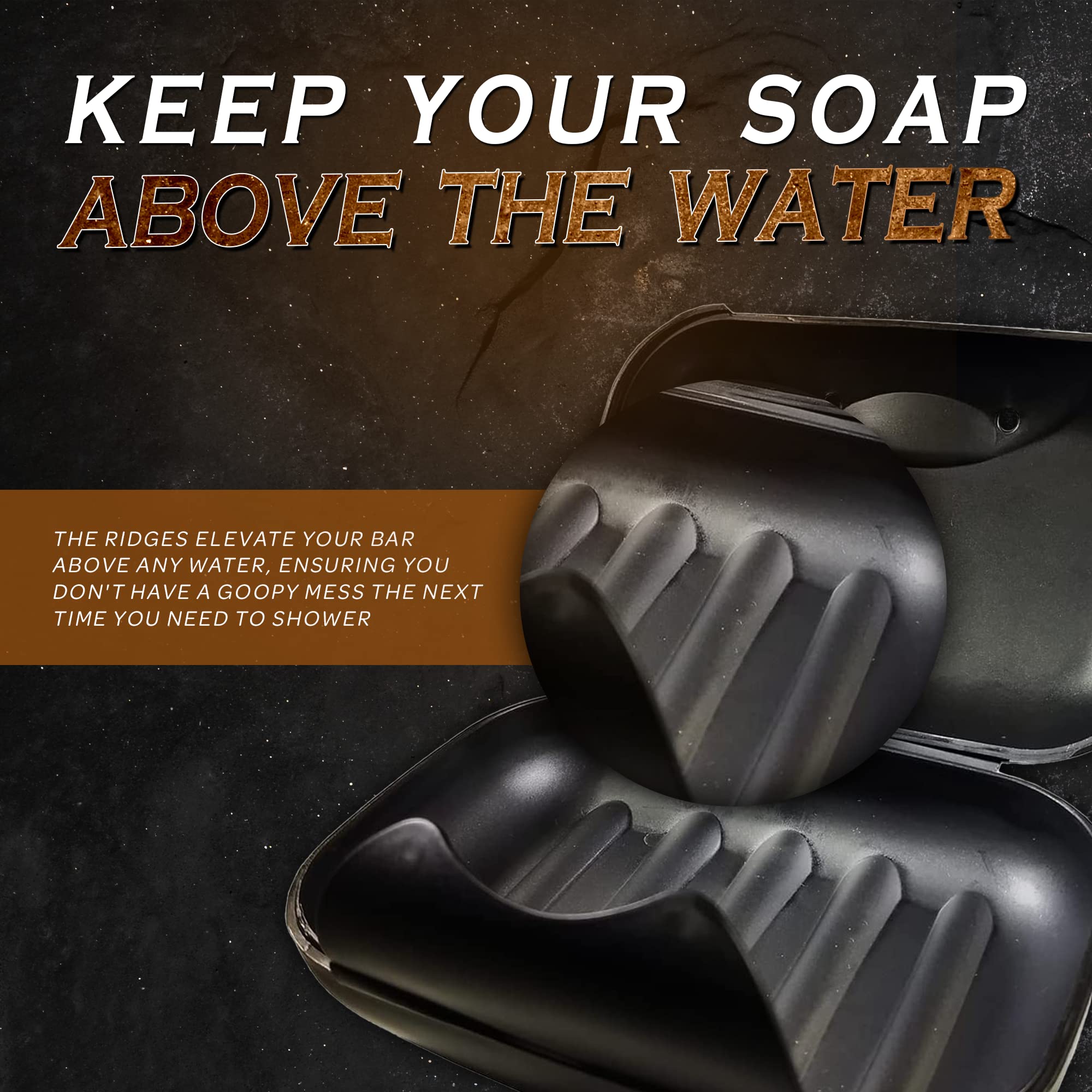 Bossman Travel Soap Container - Black Plastic Bar Soap Holder - 4.72x2.95x1.73 Inch - Model 60057