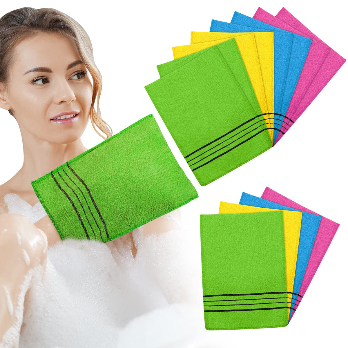 Tatuo 12 Pieces Korean Exfoliating Mitt Exfoliating Glove Italy Towel Body Skin Scrubber Exfoliating Scrubber For Remove Dead Sk