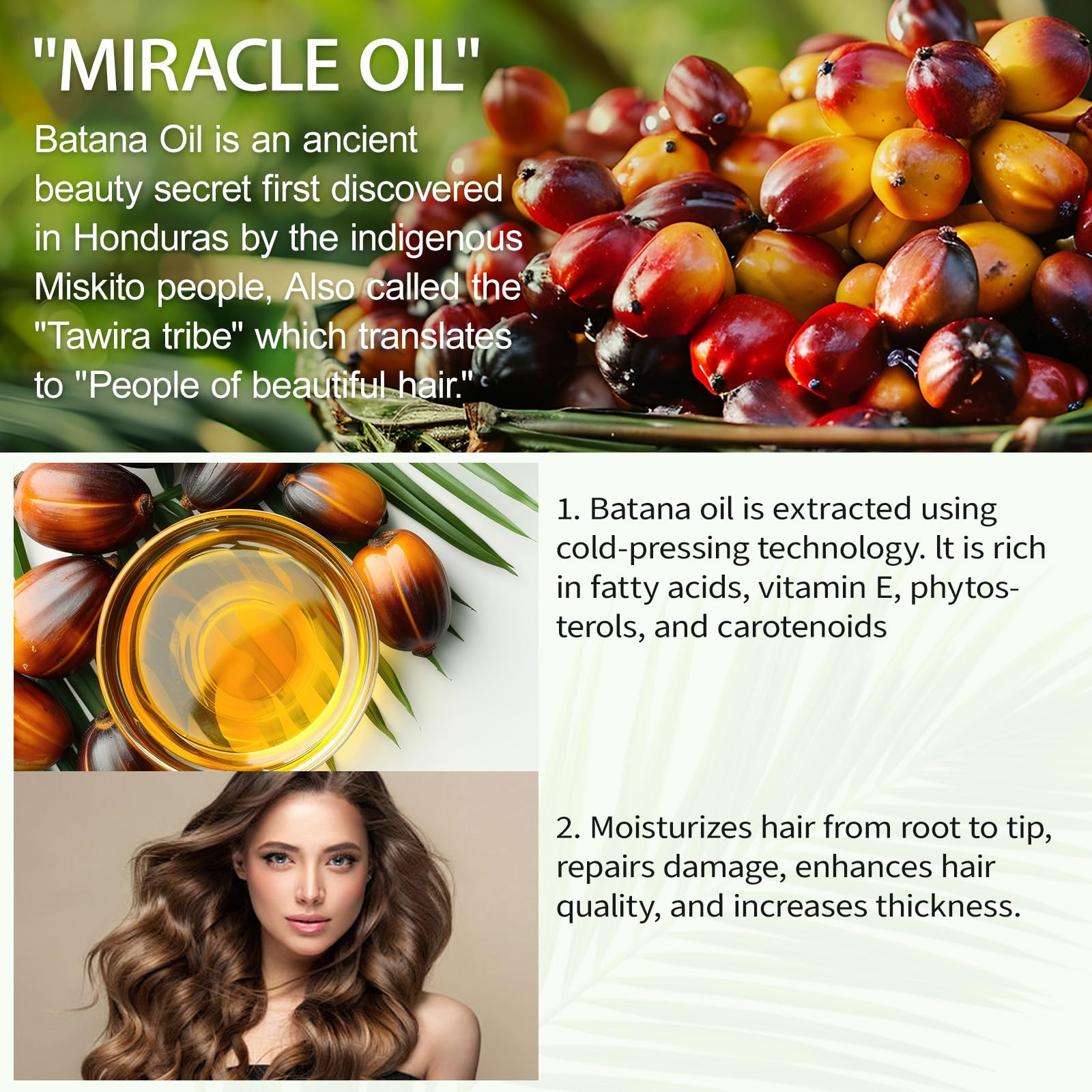 Raw Batana Oil For Hair Growth, Natural Batana Oil Organic Cold Press, Hair Oil For Men And Women 120G