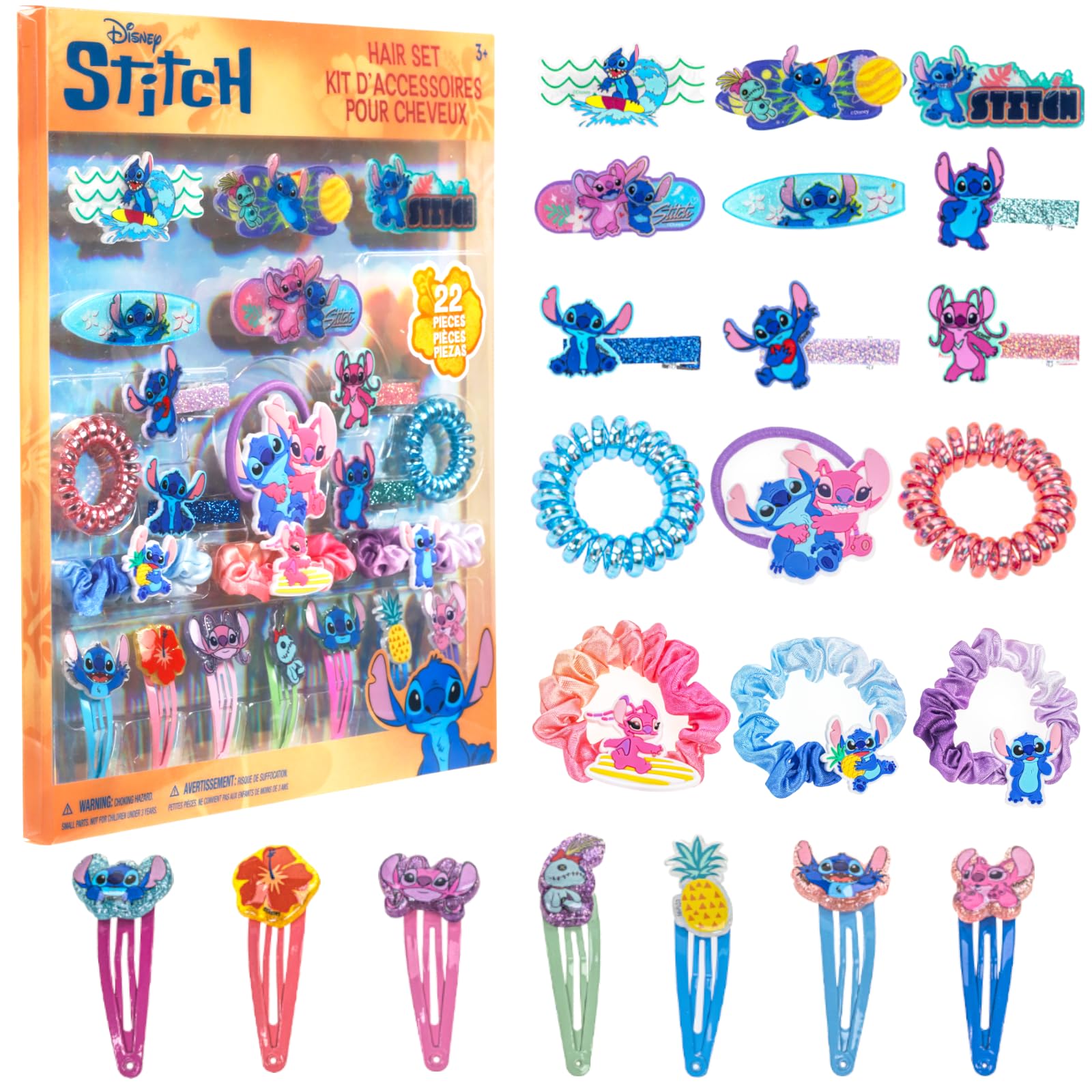 Stitch Hair Accessories Set with Hair Clips, Bows & Scrunchies