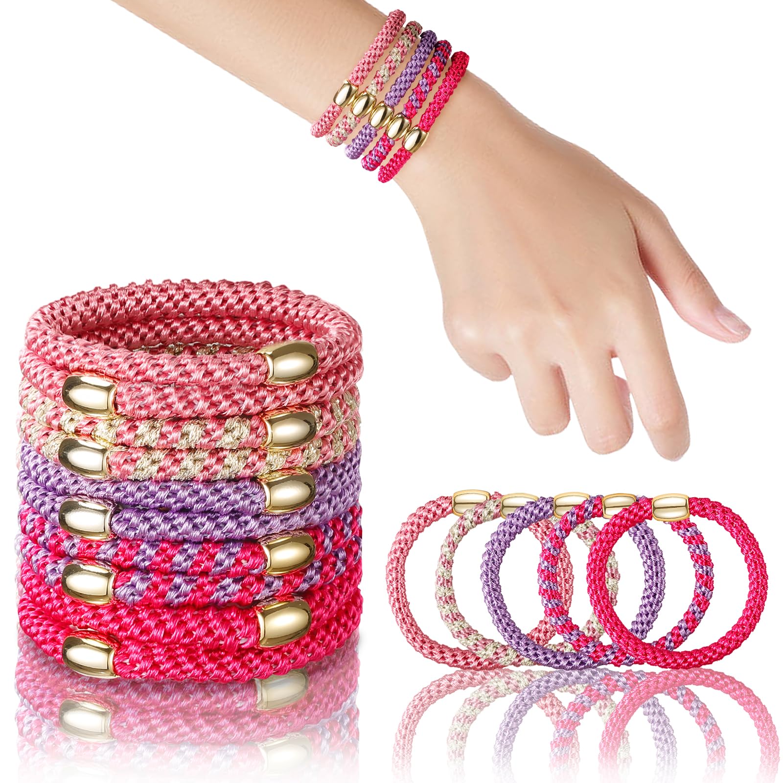 FORENEE Hair Ties No Damage - 10PCS Ponytail Holders - Elastic Hair Ties for Thick Hair - Braided Hair Bands for Women Girls's H