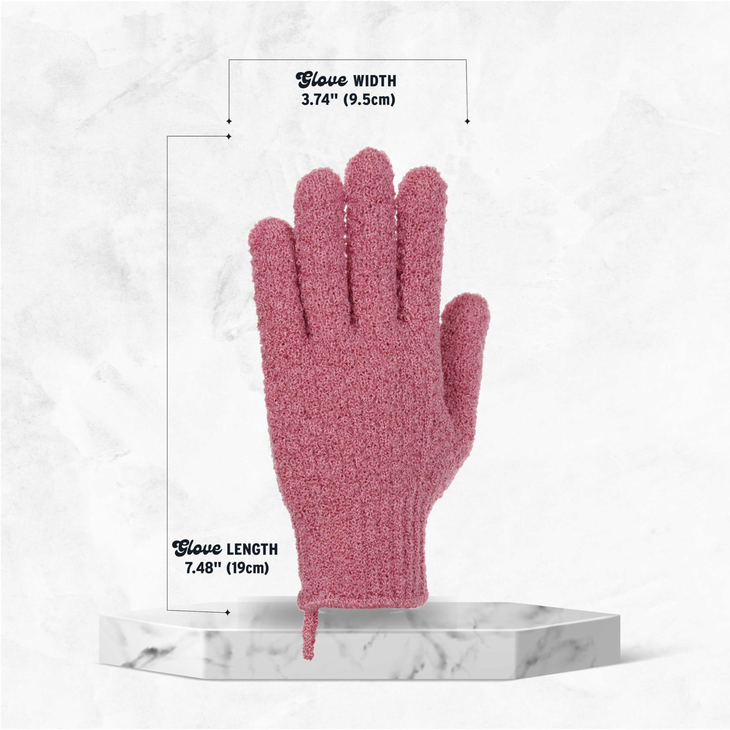 The Beauty Project 4 Pairs Exfoliating Gloves, 100% Nylon, Dual Texture Body Scrub For Spa, Massage & Dead Skin Removal, Multi-C