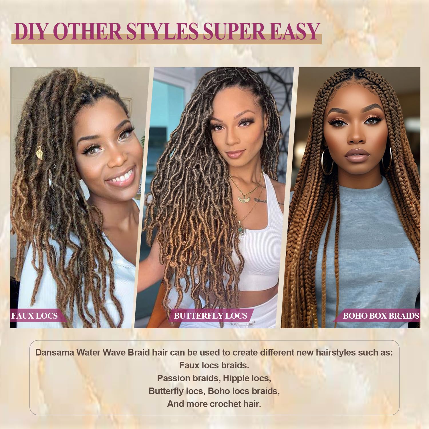 Passion Twist Hair 18 Inch 8 Packs Water Wave Crochet Hair For Black Women Passion Twists Braiding Hair Long Bohemian Spring Twi