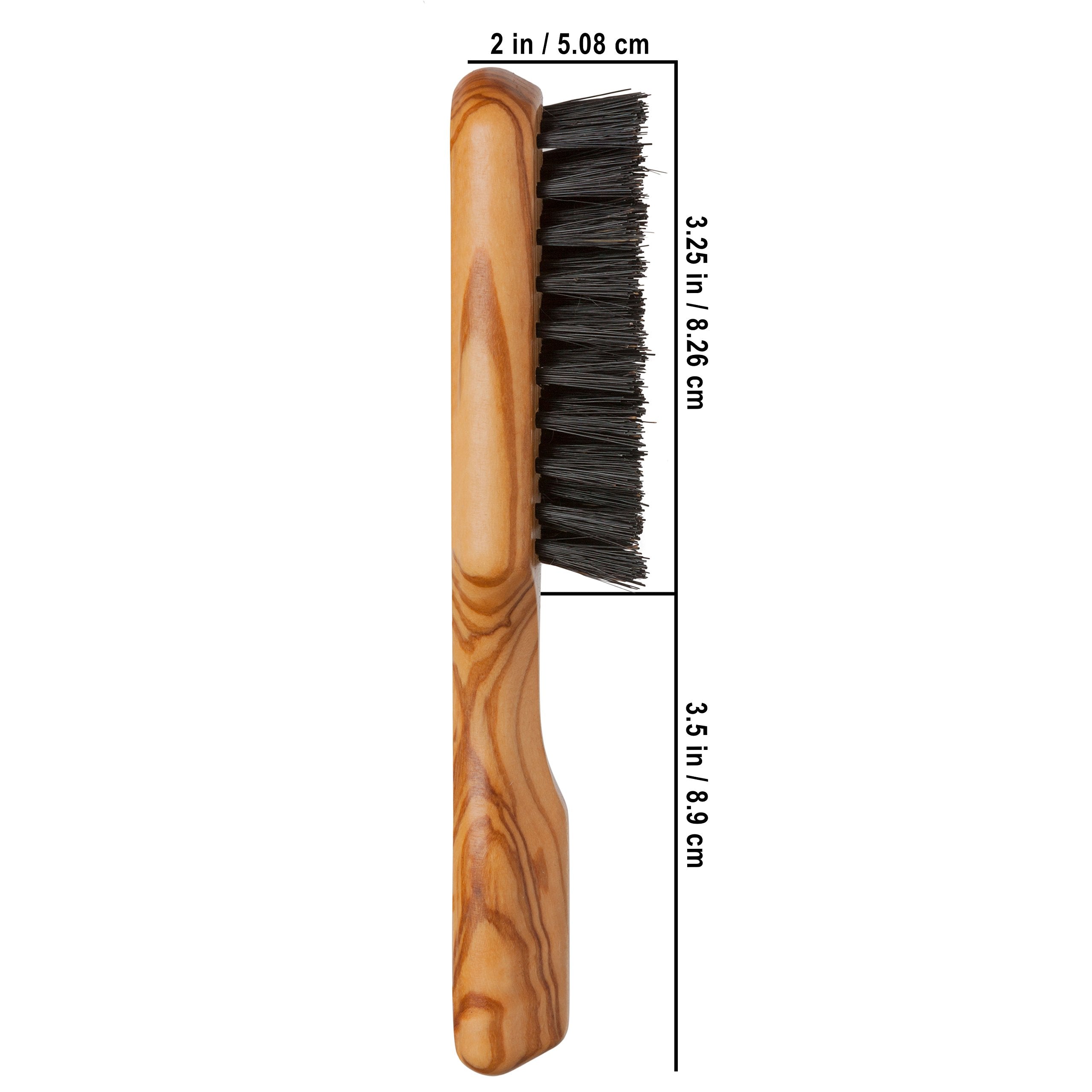Redecker Wild Boar Bristle Men's Hairbrush with Waxed Olive Wood Handle, 6-7/8-Inches