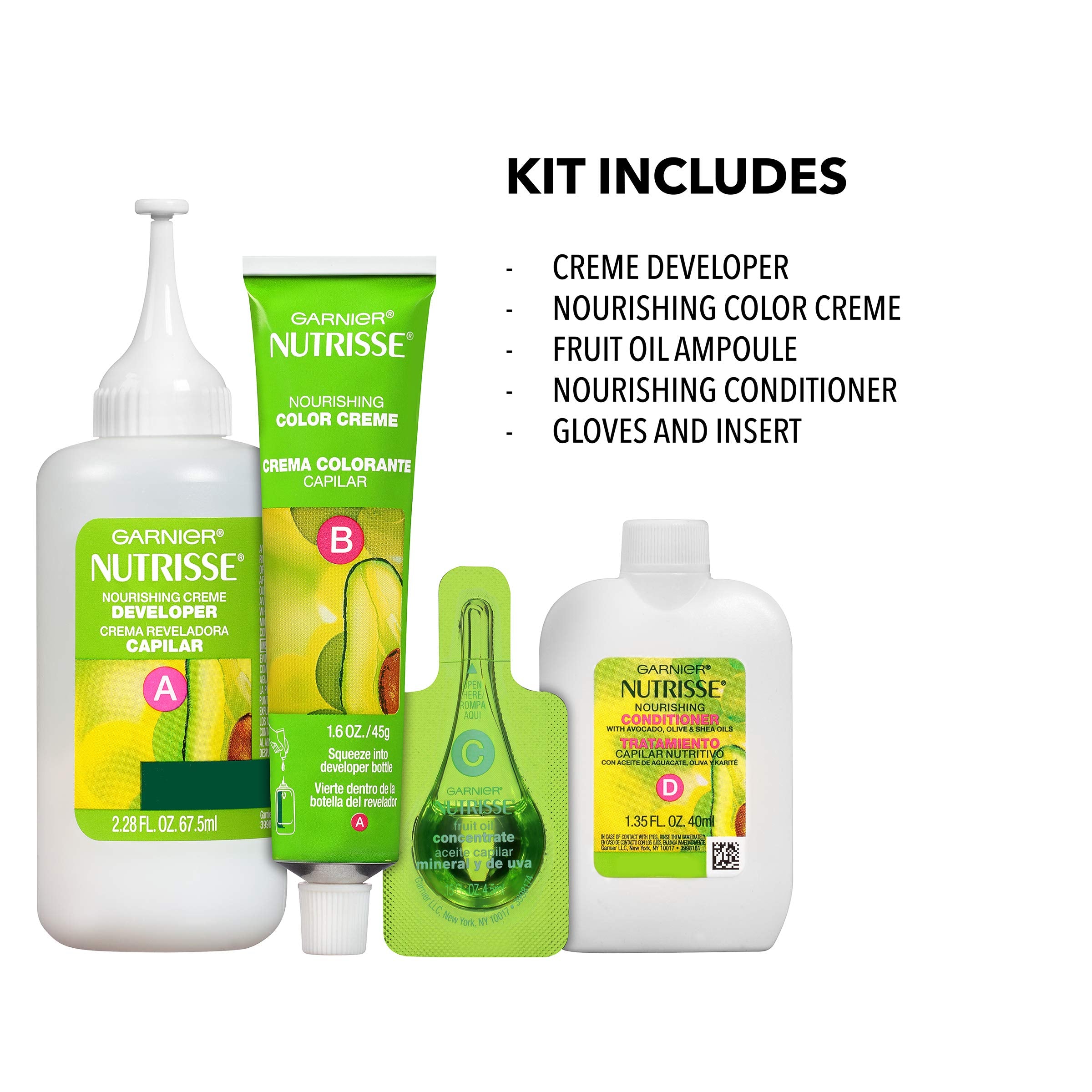 Garnier, Nutrisse Nourishing Hair Color Creme Packaging May Vary, 63 Light Golden Brown (Brown Sugar), 3 Count