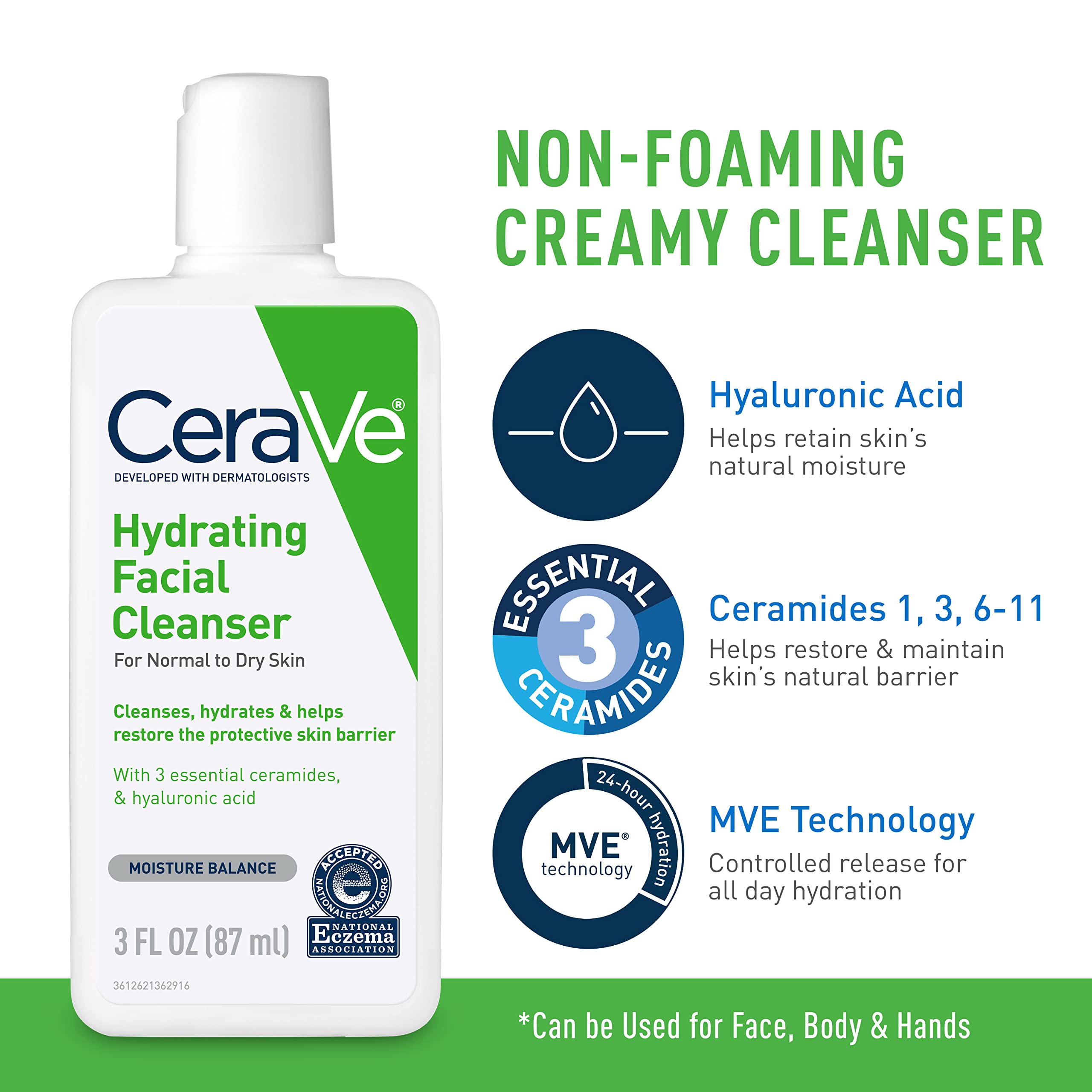 Cerave Am Face Moisturizer With Spf, Pm Face Moisturizer & Hydrating Face Wash Skin Care Routine For Morning & Night | Travel Si