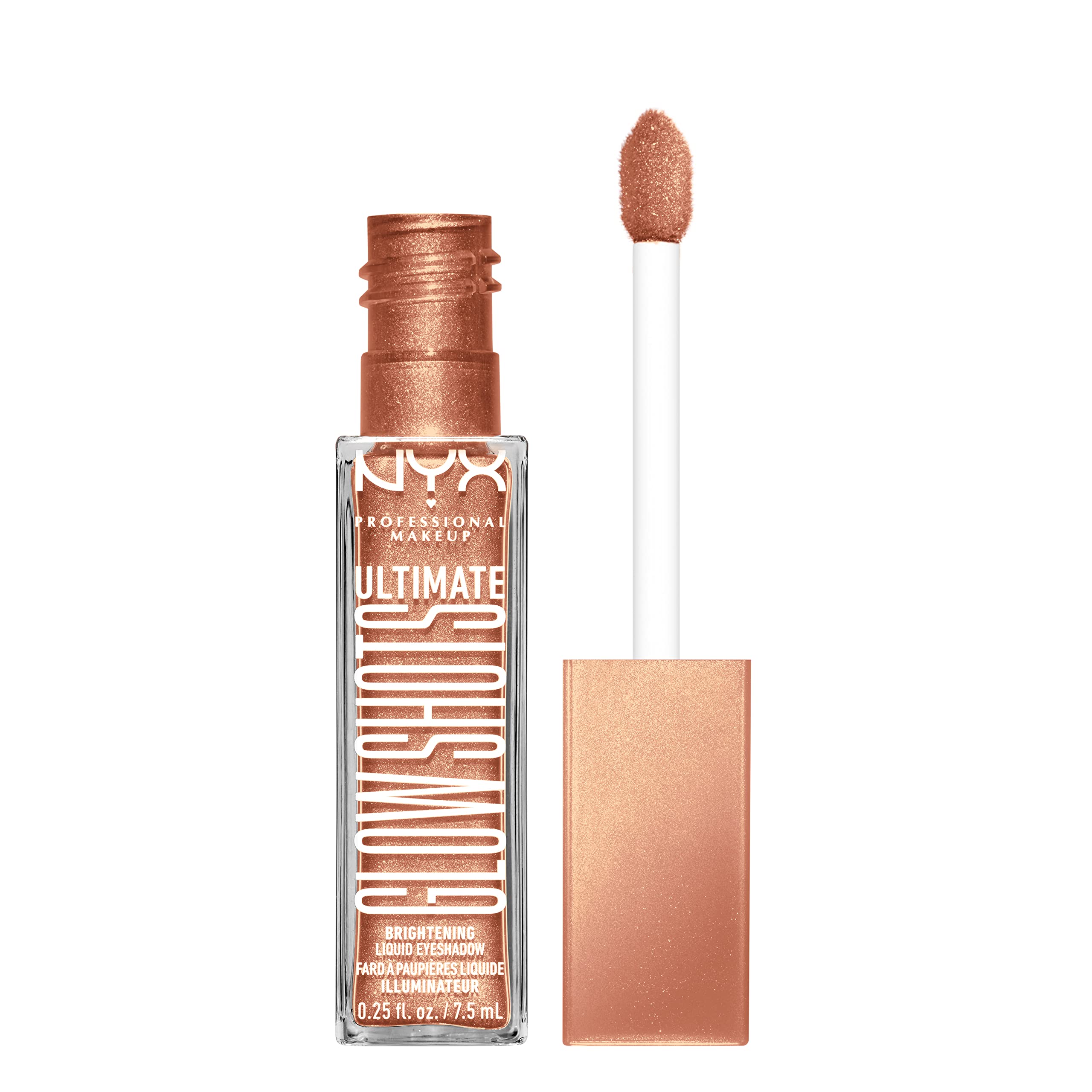NYX PROFESSIONAL MAKEUP Ultimate Glow Shots, Liquid Eyeshadow, Long-Lasting Shimmer Eye Shadow with Vitamin C - Twisted Tangerin