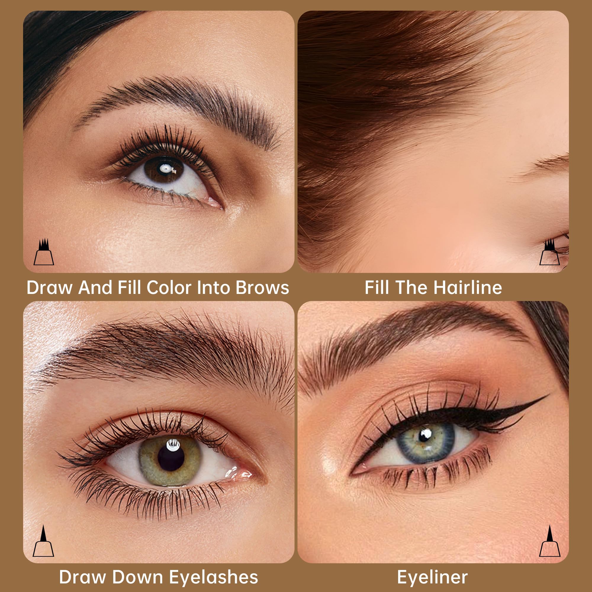 Maki Yika Microblading Eyebrow Pencil, Waterproof Eyebrow Pen With 4 Tip Brow Pen And Precise Brow Pencil To Create Natural Hair