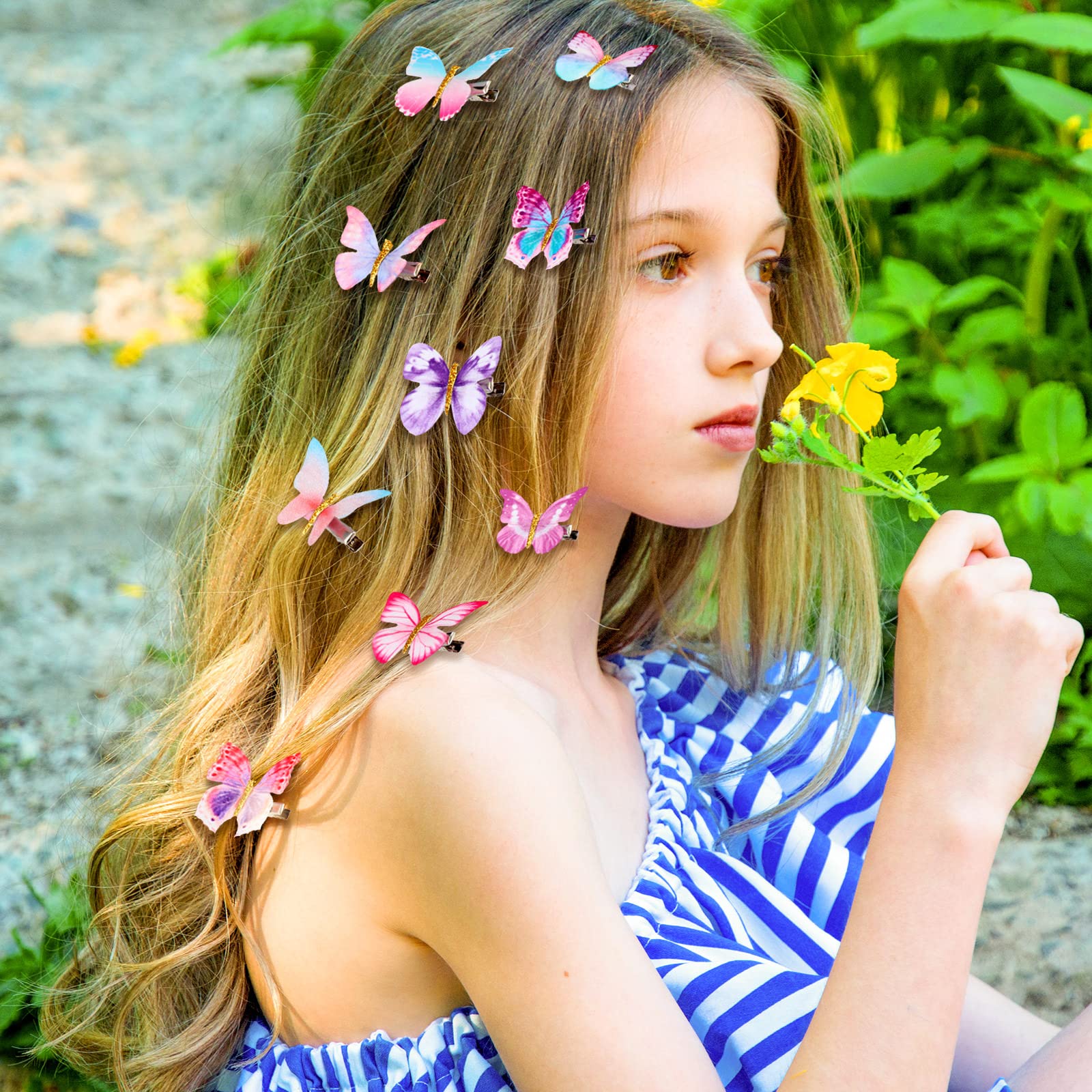 Boao 18 Pieces Glitter Butterfly Hair Clips For Girls Teens Women Hair Accessories (Dreamy Style)