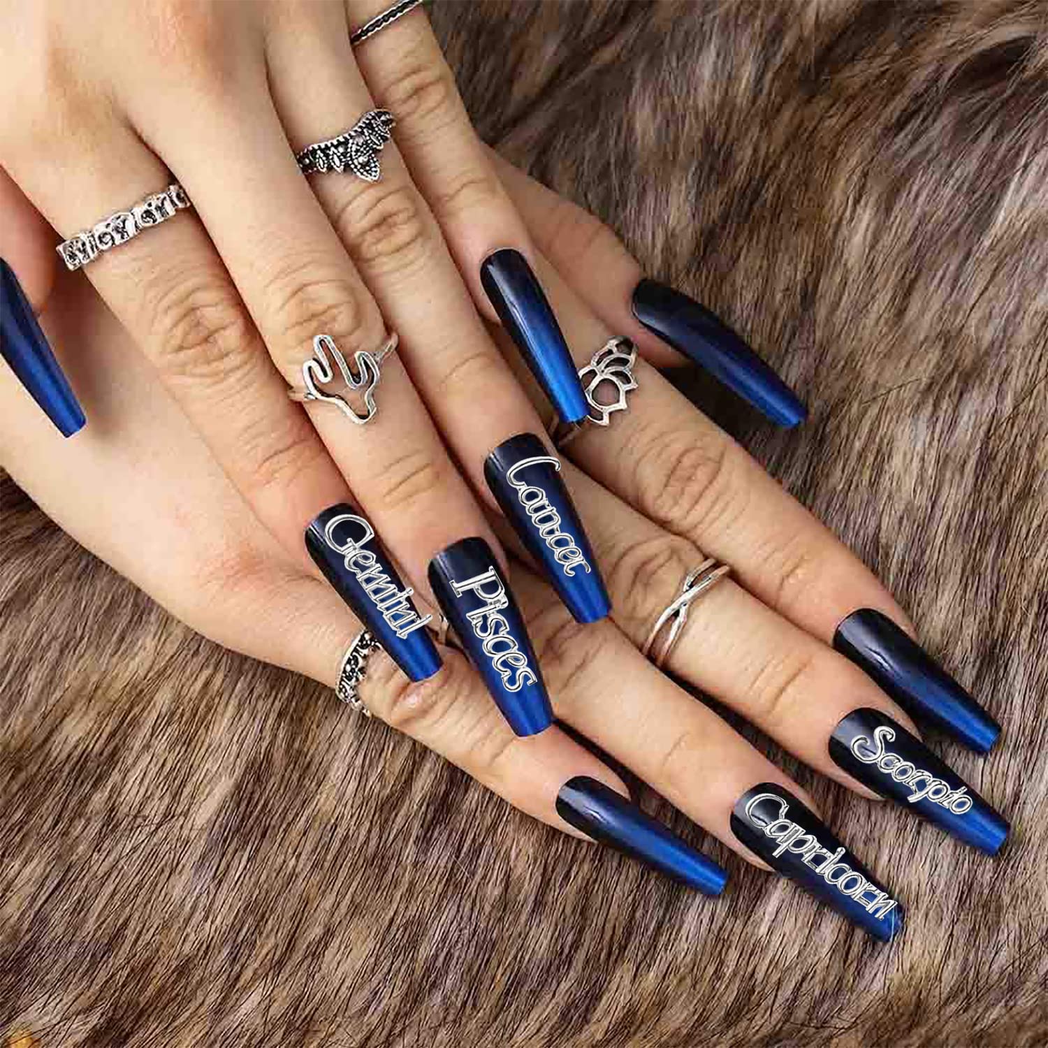 Xeaohesy 24 Pieces Silver Alloy Zodiac Nail Charms 12Pcs Zodiac Signs Nail Studs 12Pcs Constellation Words Charms Twelve Constel