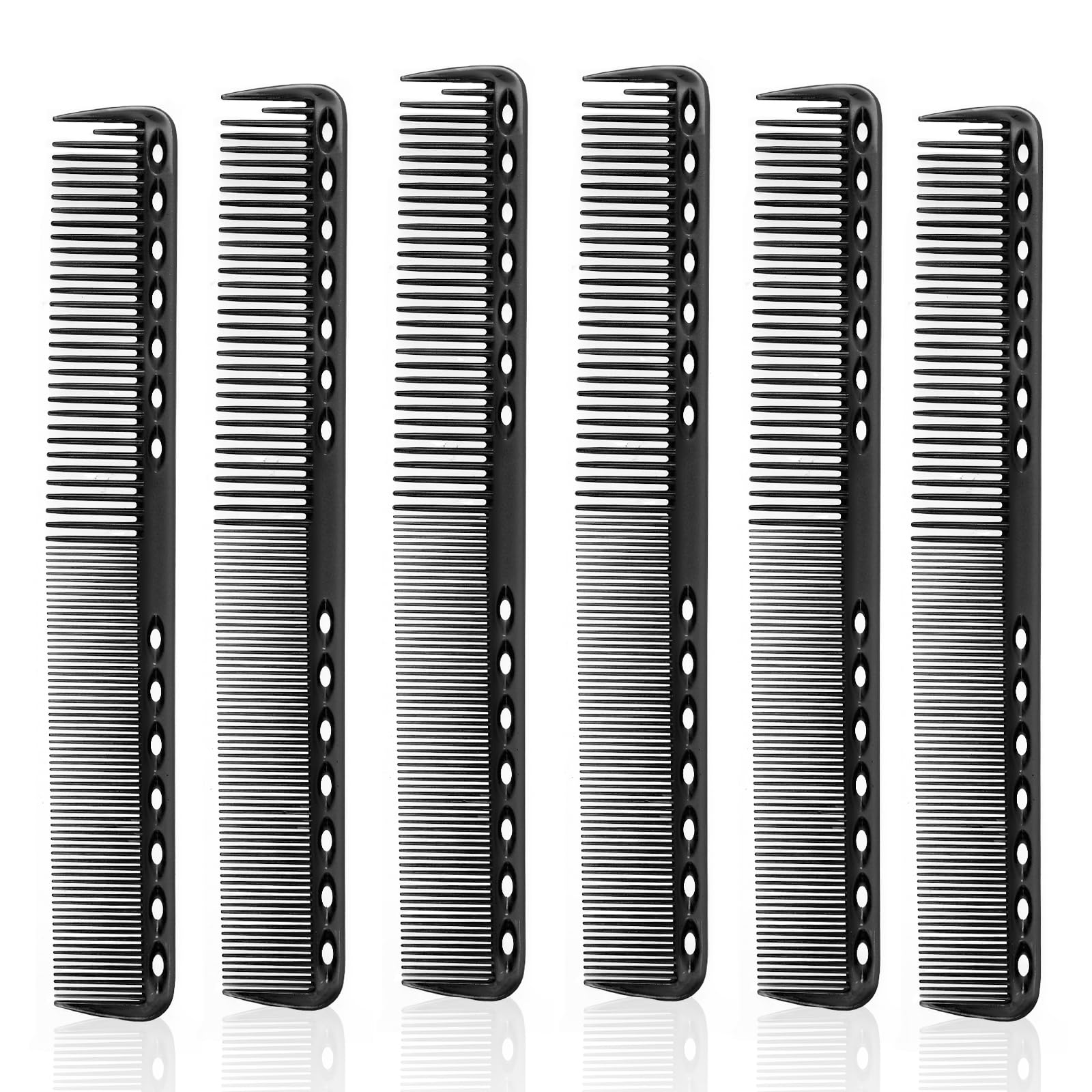 salbsever 6Pcs Carbon Fiber Cutting Comb Haircutting Combs Professional Heat Resistant Comb, Barber Comb Hair Stylist All Purpos