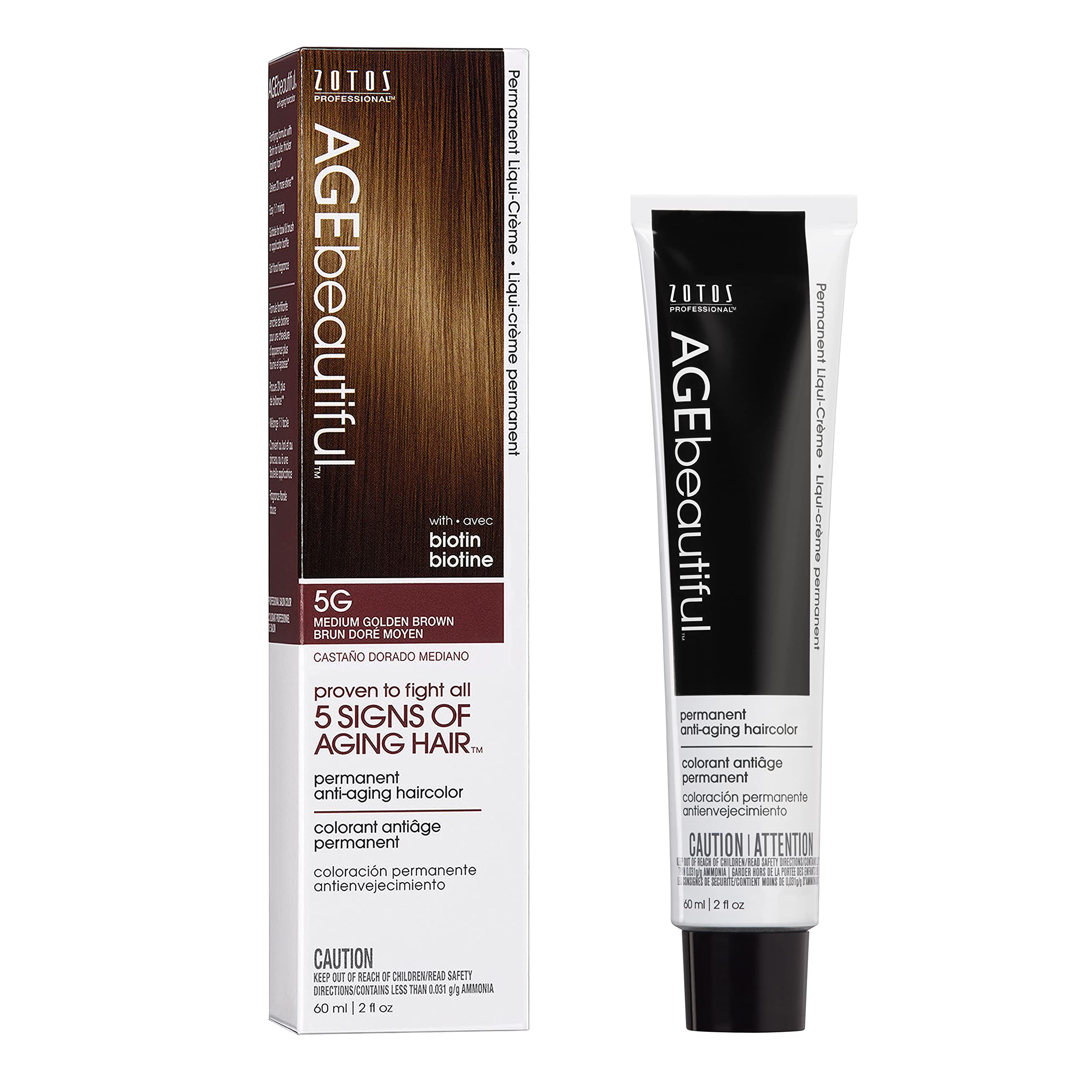 AGE beautiful Permanent Hair Color Dye Liqui Creme | 100% Gray Coverage | AntiAging Haircolor | Biotin for Thicker, Fuller Hair