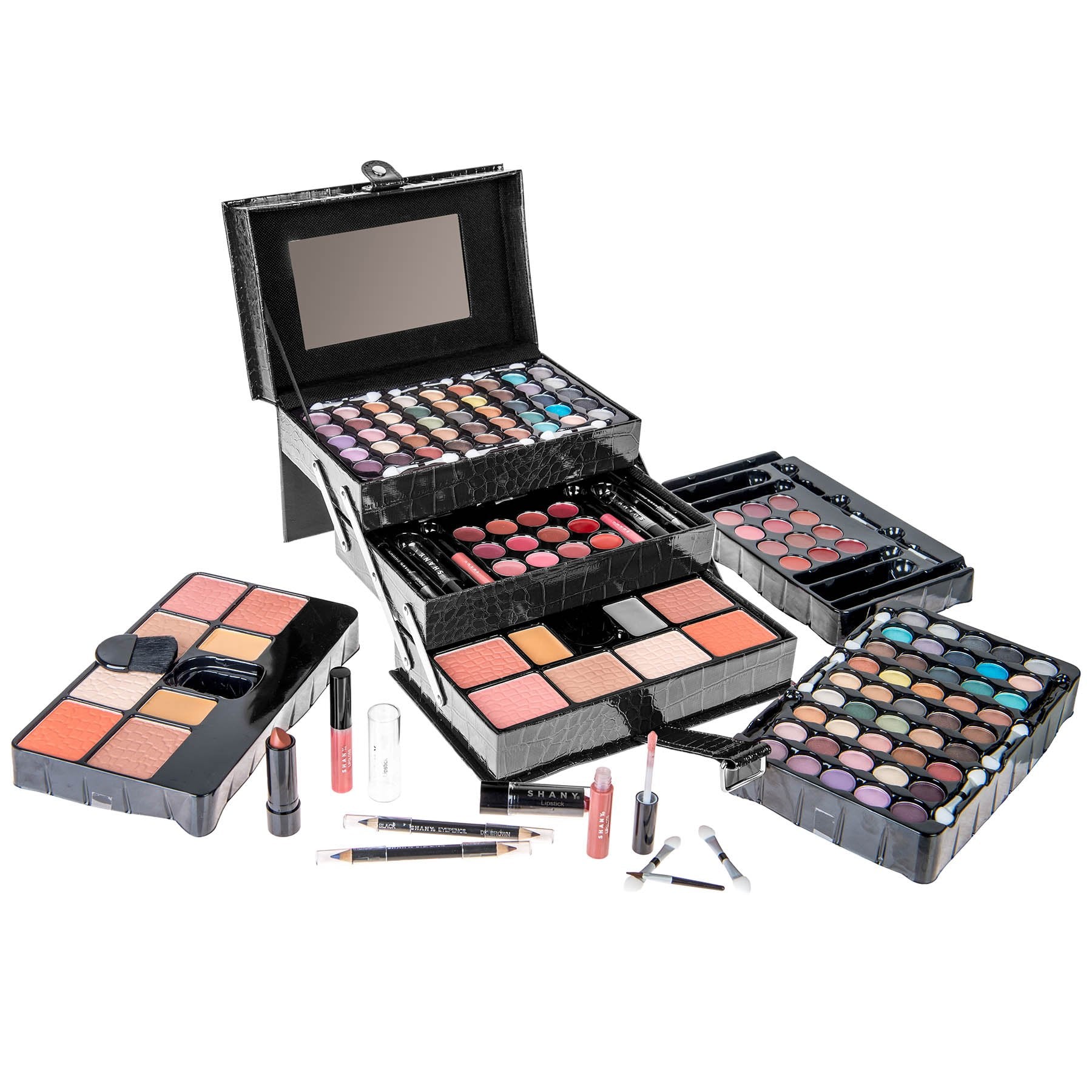 SHANY All In One Makeup Kit (Eyeshadow, Blushes, Face Powder, Lipstick, Eye liners, Makeup Pencils and Makeup Mirror - Makeup Se