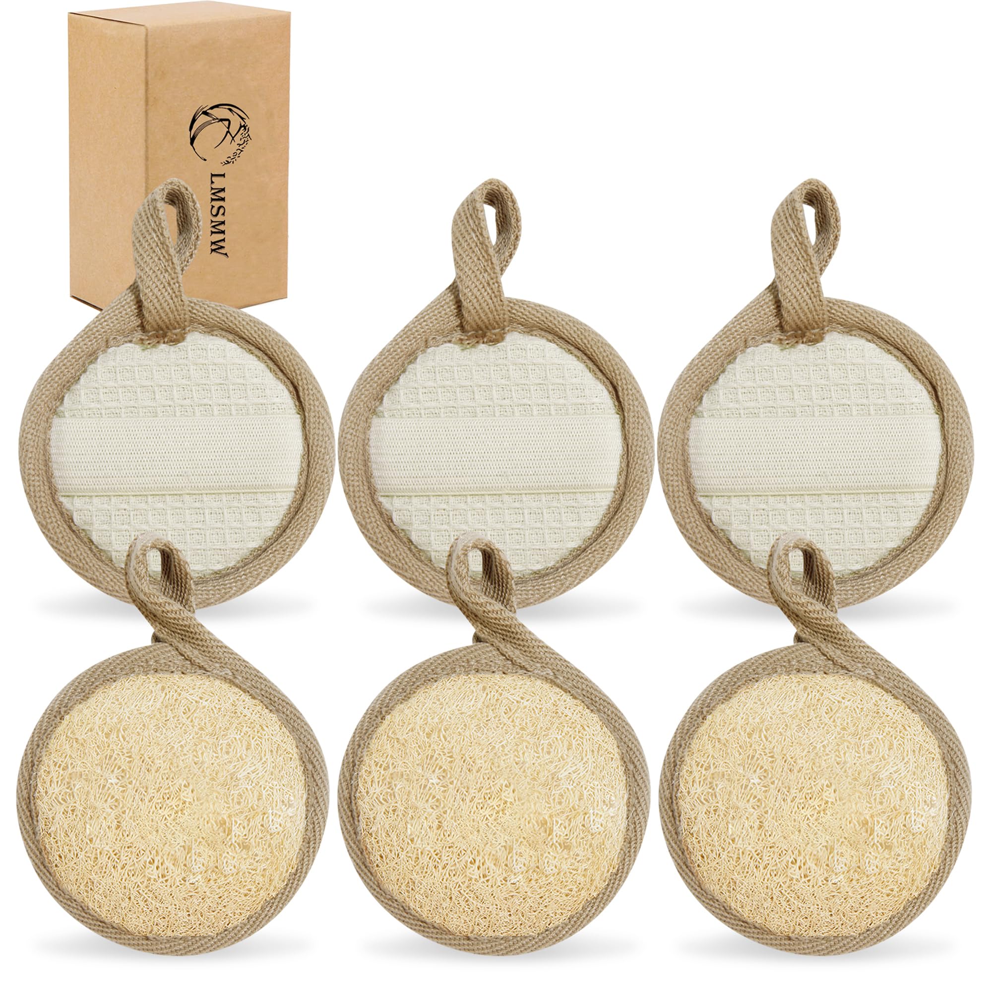 Face Exfoliating Loofah Scrubber Exfoliator Pads - Natural Luffa Facial Sponges Brush For Cleansing Exfoliation, Manual Face Cle