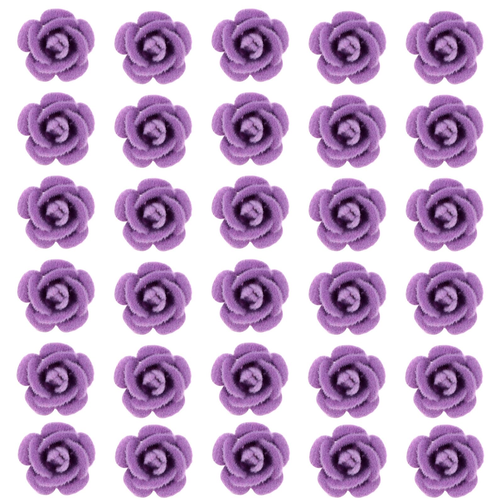 Wecoe 30 Pcs Small Purple Rose Flower Hair Clips Cute Decorative Tiny Mini Clips Wedding Halloween Hair Accessories Women Valent
