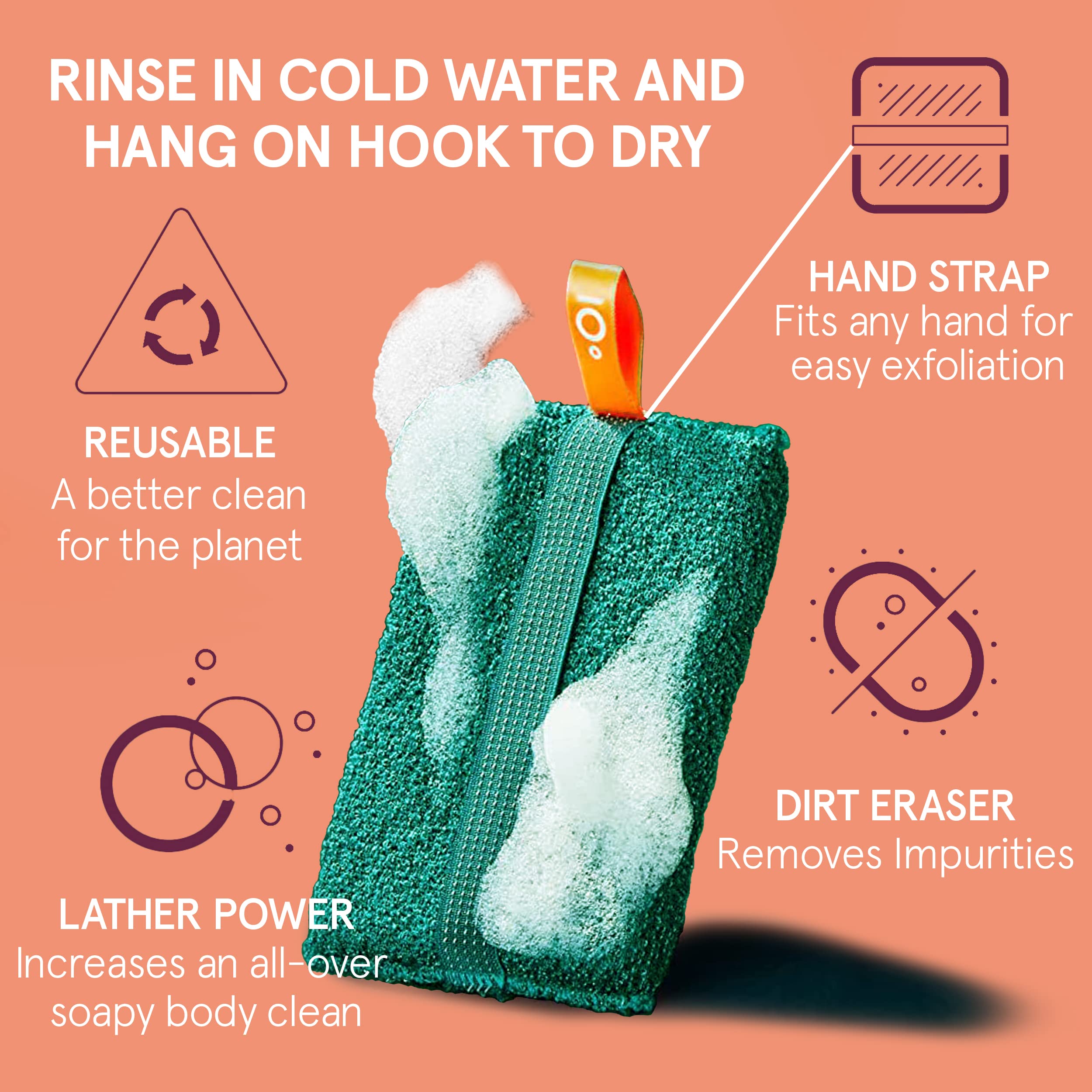 Cleanlogic Bath And Body Exfoliating Body Scrubber, Small Exfoliator Tool For Smooth And Softer Skin, Daily Skincare Routine, As