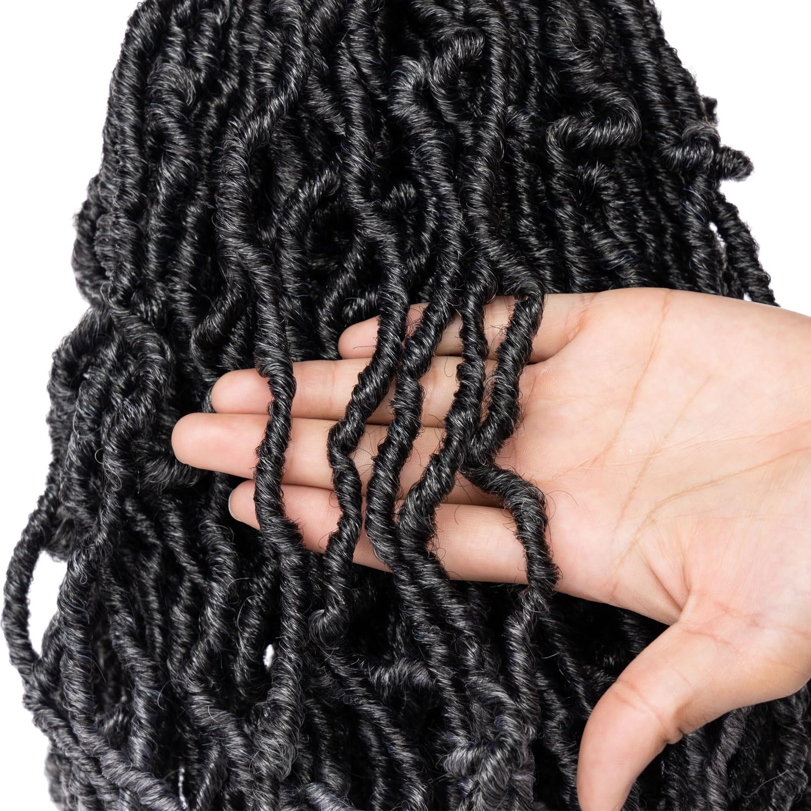 Leeven 108 Strands Ombre Grey Soft Locs Crochet Hair 12 Inch 6 Packs Pre Looped New Faux Locs Dreadlocks Crochet Locs Braids Hai