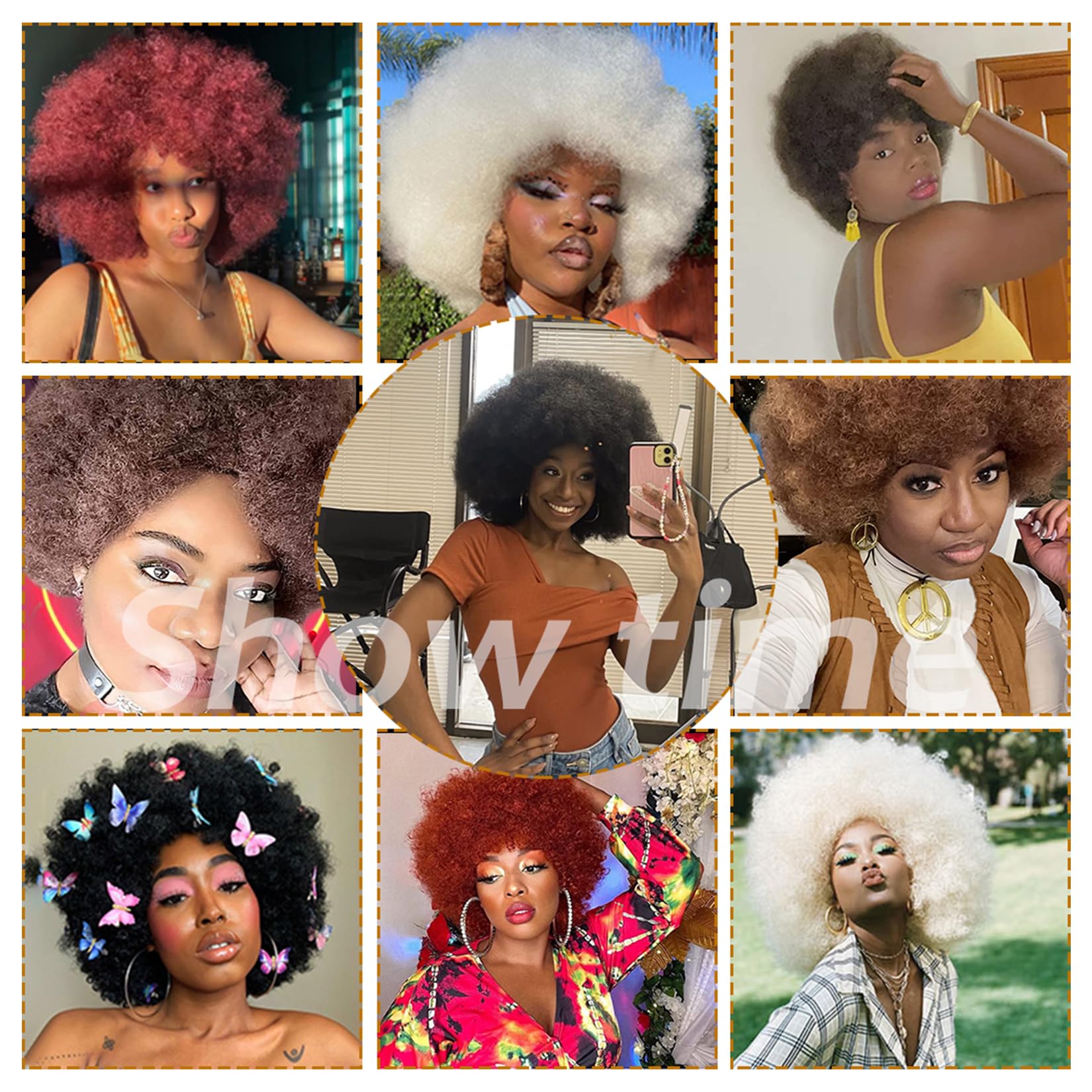 Kavsni Wig 70'S Curly Wigs For Black Women Large Bouncy Fluffy And Soft Natural Looking Afro Kinky Wig 8 Inches (Platinum Blonde
