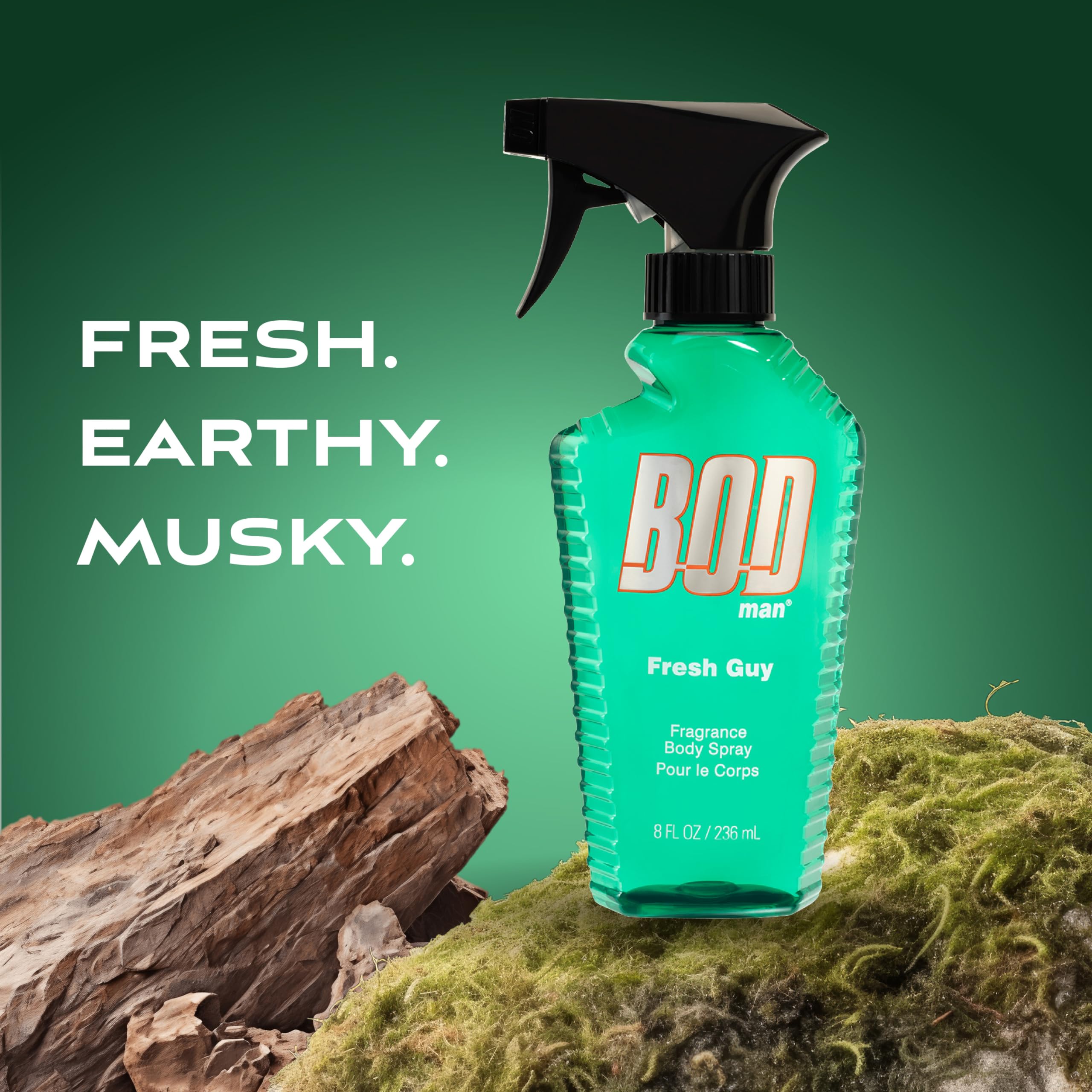 Bod Man Fresh Guy By Parfums De Coeur, 8 Oz Frgrance Body Spray For Men