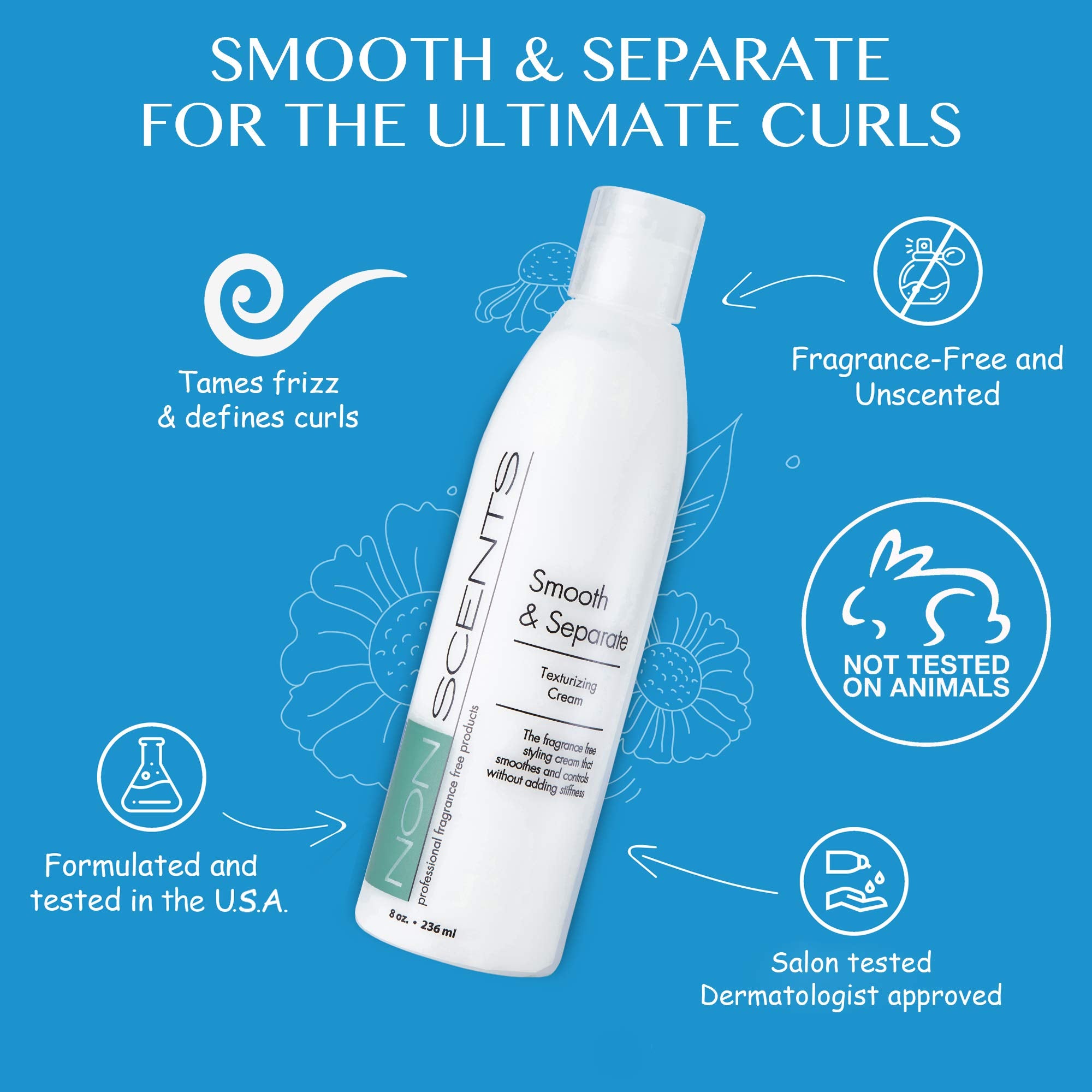 Nonscents Fragrance Free Curl Defining Cream, Truly Unscented. Great for Taming, Enhances Curls & Frizz Control. Create Amazing