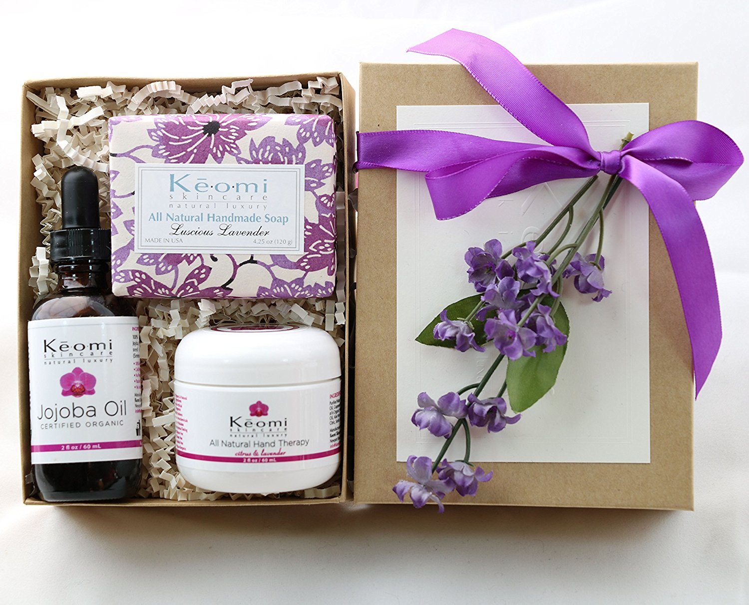 Lavender Organic Handmade Bath And Body Gift Set - By Keomi Naturals - Pamper Them With All Natural Luxury - Scented With Essent