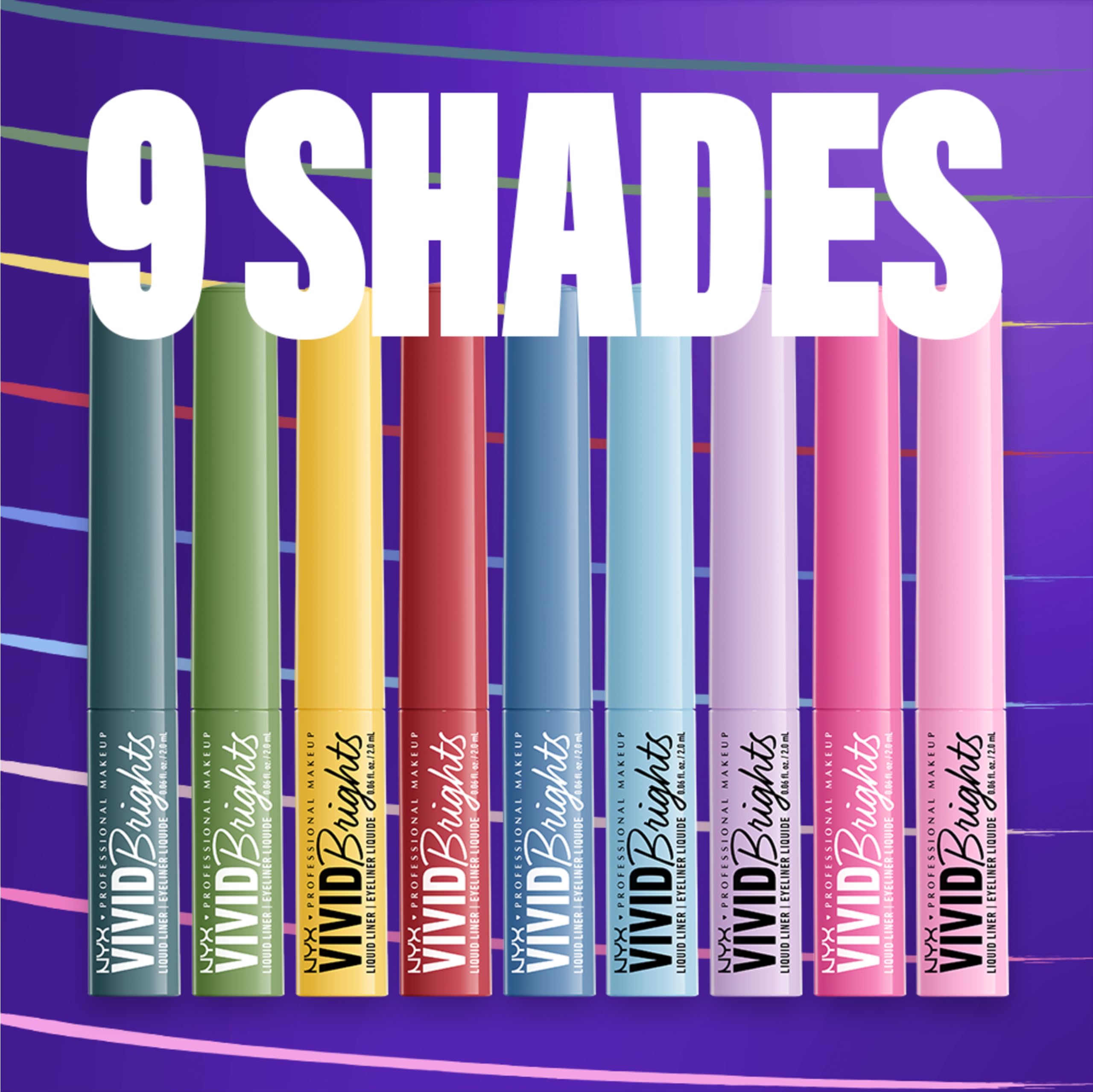 NYX PROFESSIONAL MAKEUP Vivid Brights Liquid Liner, Smear-Resistant Eyeliner with Precise Tip - Lilac Pink