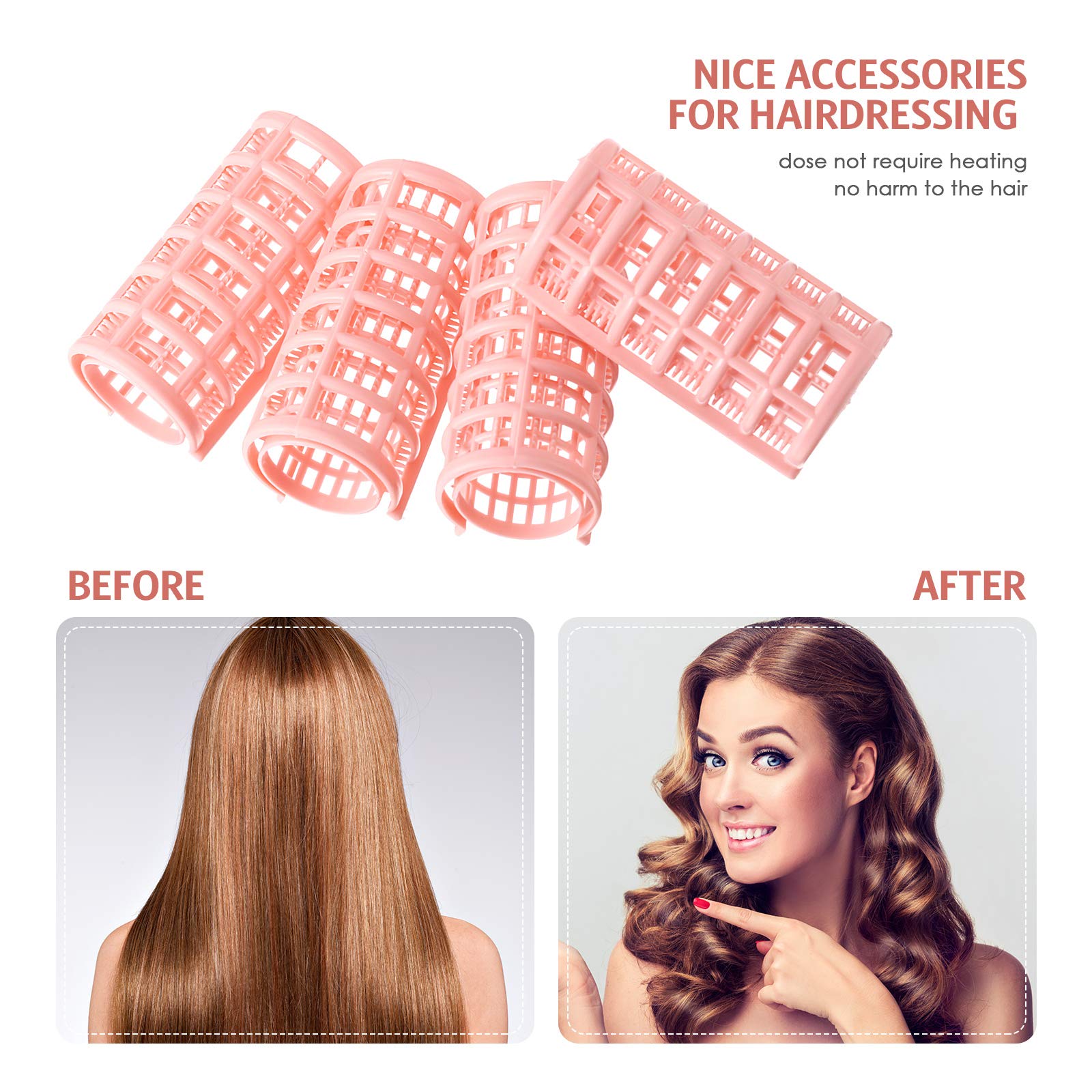 16 Pieces Hair Roller Curlers, 1.18 Inch/ 3.0 cm Plastic Hair Rollers Hair Curlers with Steel Pintail Comb Parting Comb for Shor