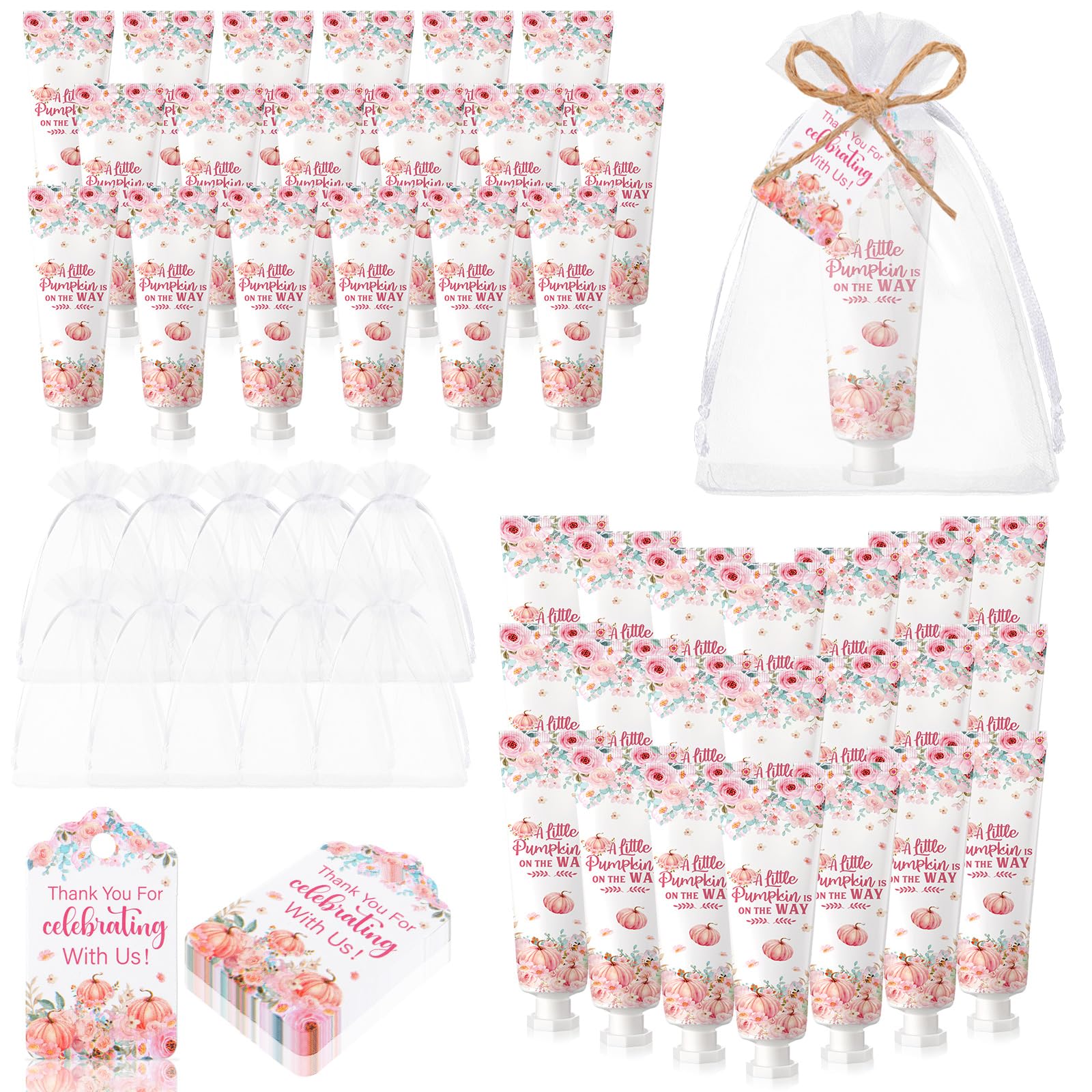 Dansib 48 Sets Fall Hand Cream Bulk A Little Pumpkin Baby Shower Hand Cream Gifts Baby Shower Party Favors for Guests Travel Siz