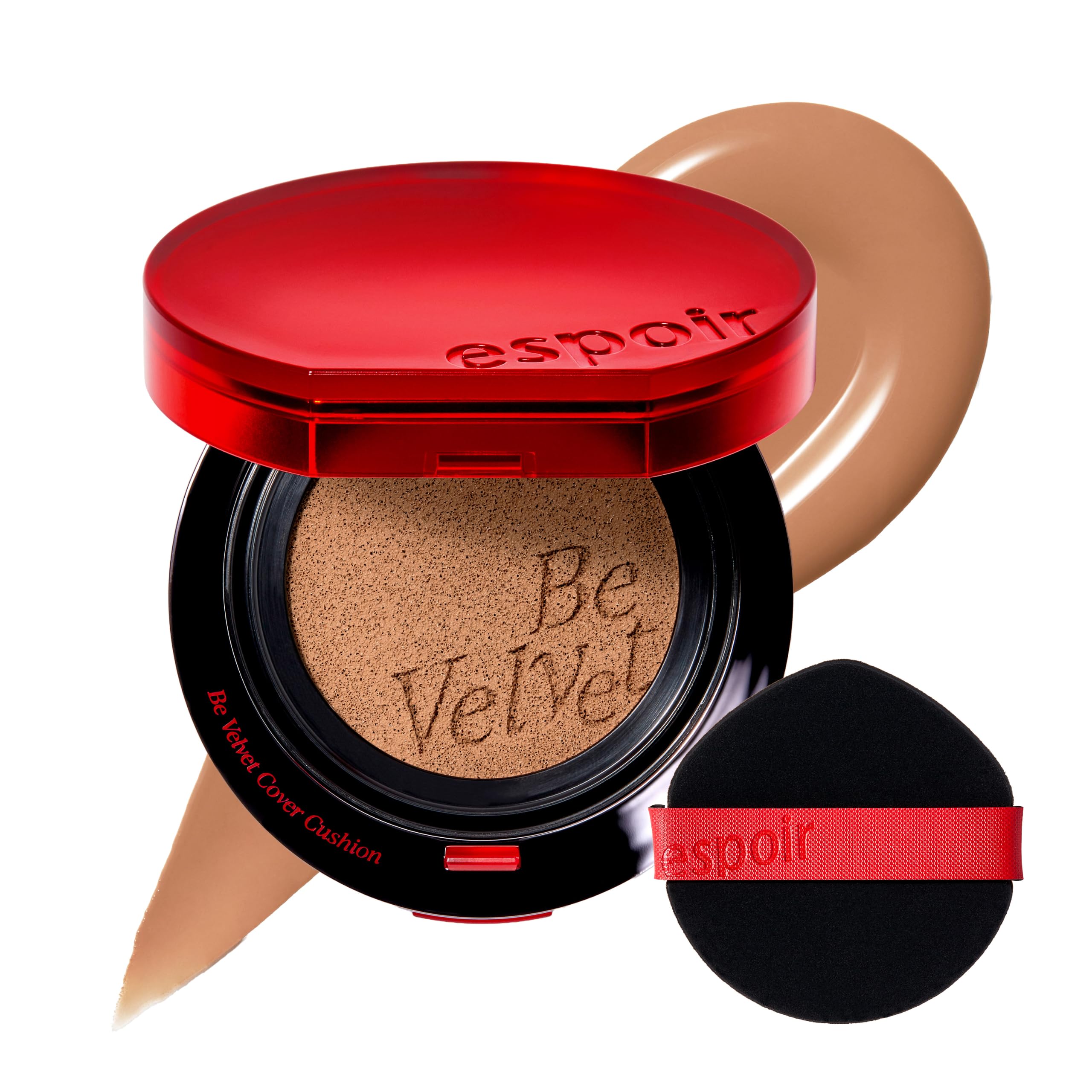 ESPOIR Be Velvet Cushion Foundation #34 Amber | Quick and Easy Coverage with Longlasting Color by Zero Oxidation, Velvety Smoot