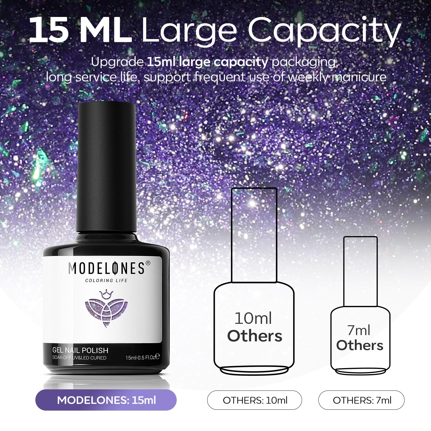 Modelones Cat Eye Gel Nail Polish, 15 Ml Glitter Purple Gel Polish With Magnet Spring Magentic Nail Polish Cateye Gel Polish Soa