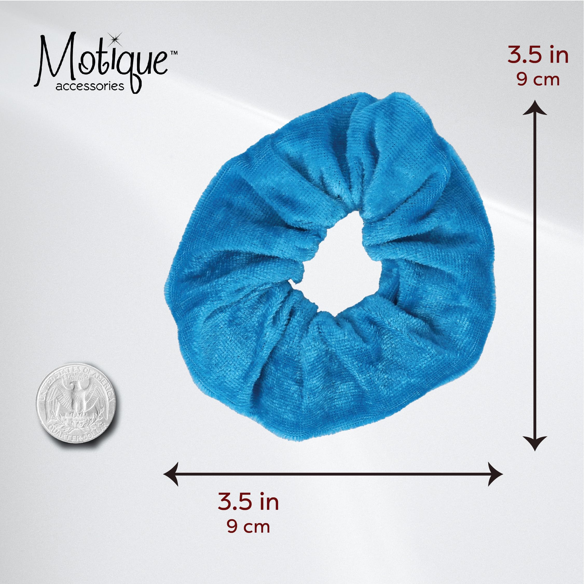 Velvet Solid Scrunchies - Set Of 2 (Solid Blue)