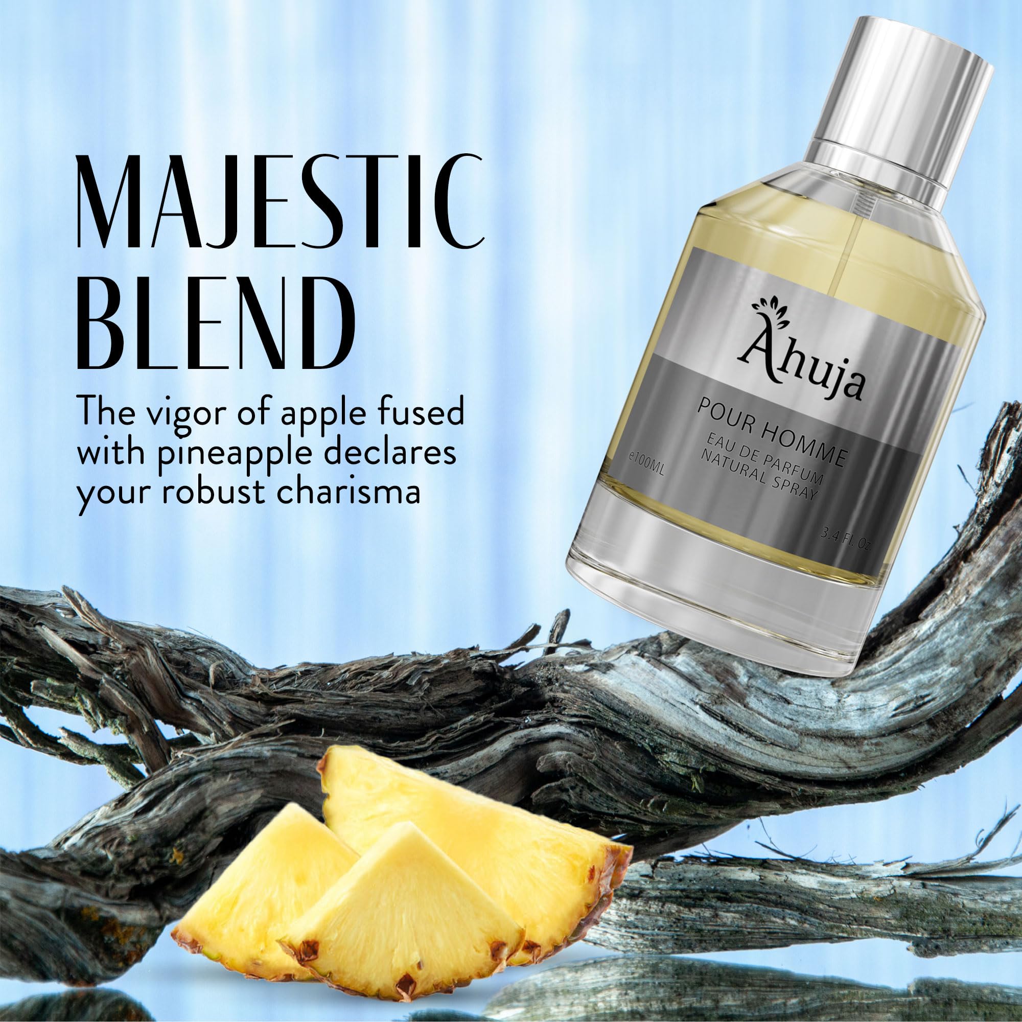 Ahuja Pour Homme Eau De Parfum For Men 3.4 Fl Oz - Men'S Fragrance - Long Lasting Perfume For Men Original Citrus & Fruity Symph