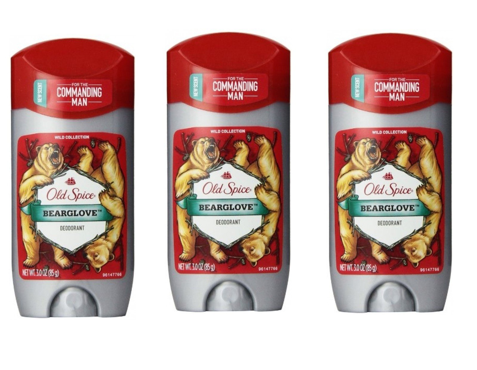 Old Spice Wild Collection Mens Deodorant, Bearglove 3 oz (Pack of 3)