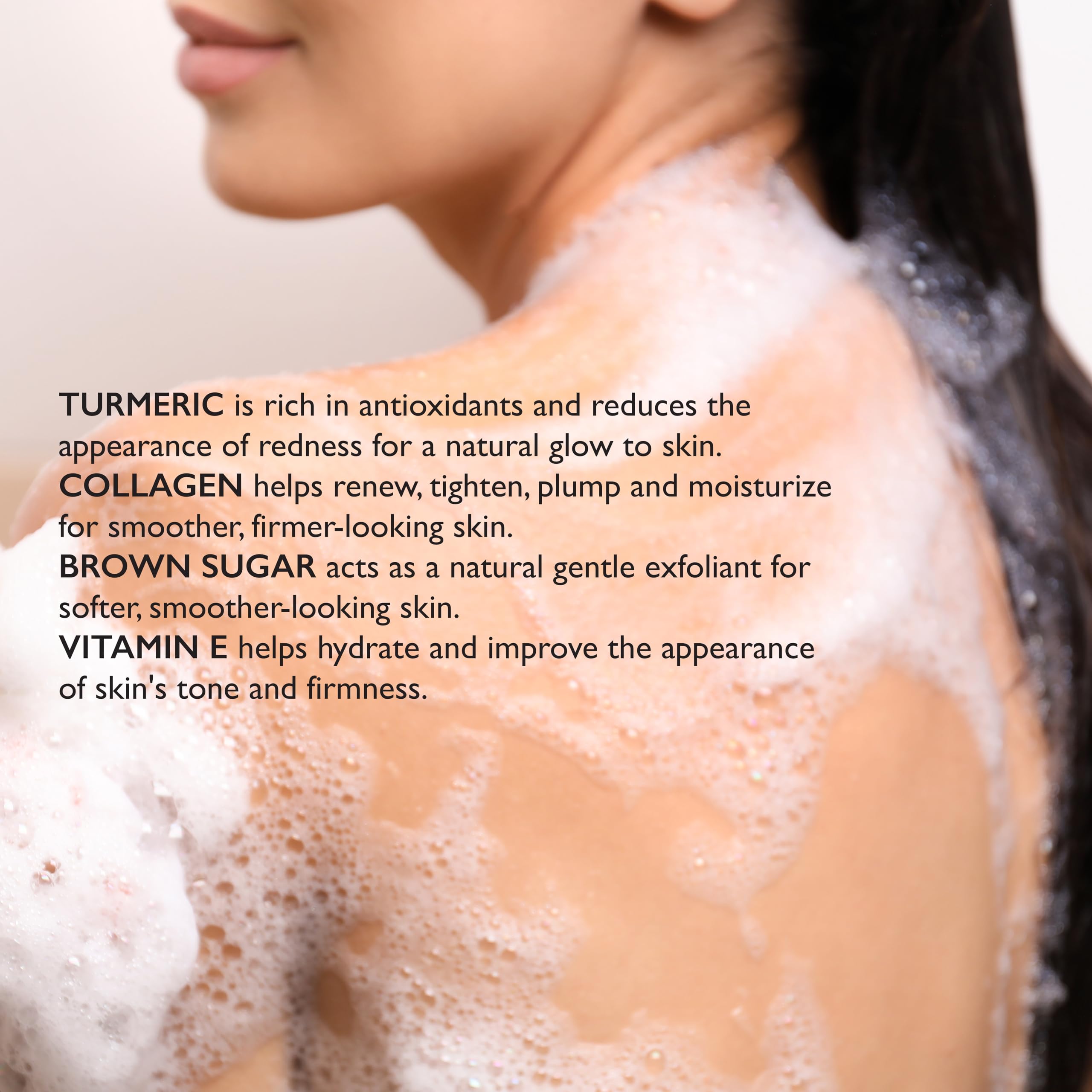 Spascriptions Turmeric + Collagen Exfoliating Body Wash, 33 Oz, Brightening Body Scrub And Body Exfoliator, Sugar Scrub With Bro