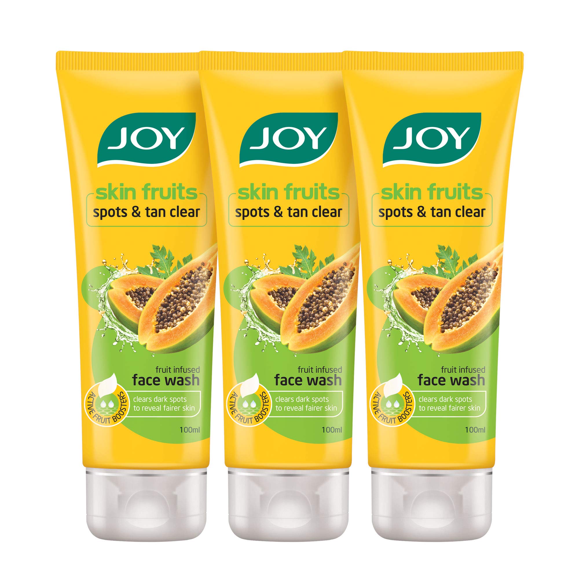 Joy Tan Removal Papaya Face Wash (3X100Ml) | Removes Dark Spots & Tan For Clean & Glowing Skin | Suitable For All Skin Types