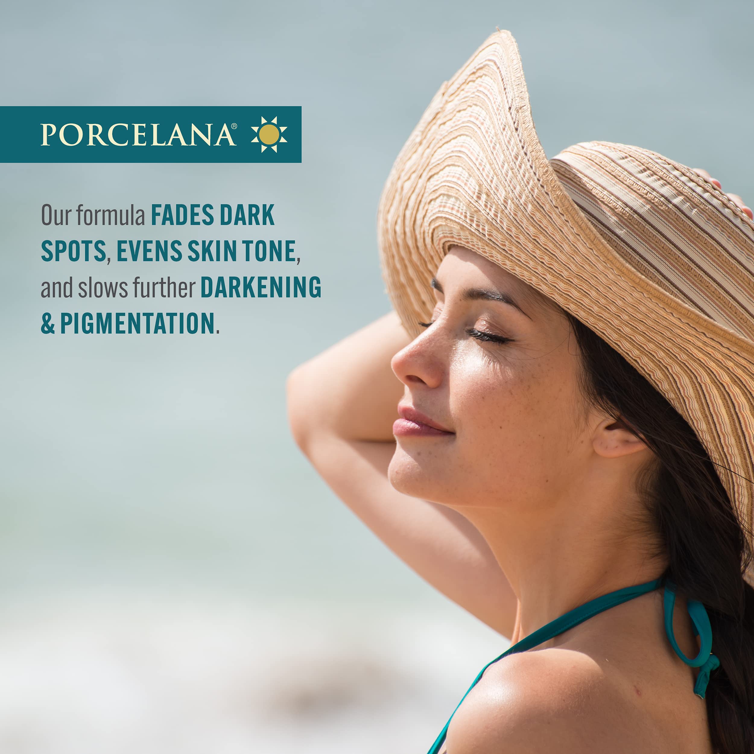 Porcelana Daytime Hydration Skin Lightening Cream For Face & Body [New Formula] - Fades Dark Spots & Evens Skin Tone - Moisturiz