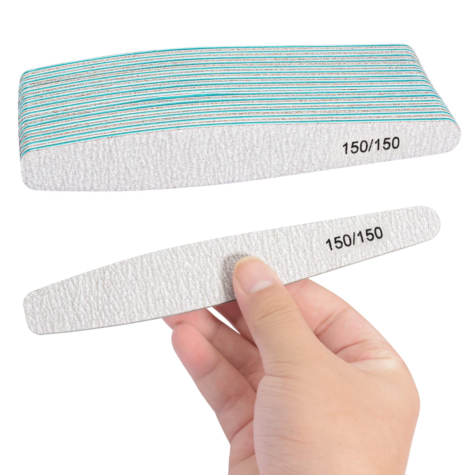 Diesisa 15pcs 150/150 Grit Nail Files for Natural Nails, Double Sided Emery Boards for Nails, Professional Nail Files for Acryli