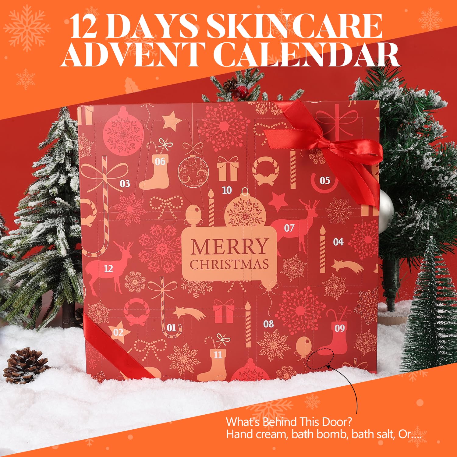 Advent Calendar 2024 Bfflove 12-Piece Holiday Beauty Advent Calendar Bath Gift Set With Hand Creams, Spa Bath Essentials, Christ