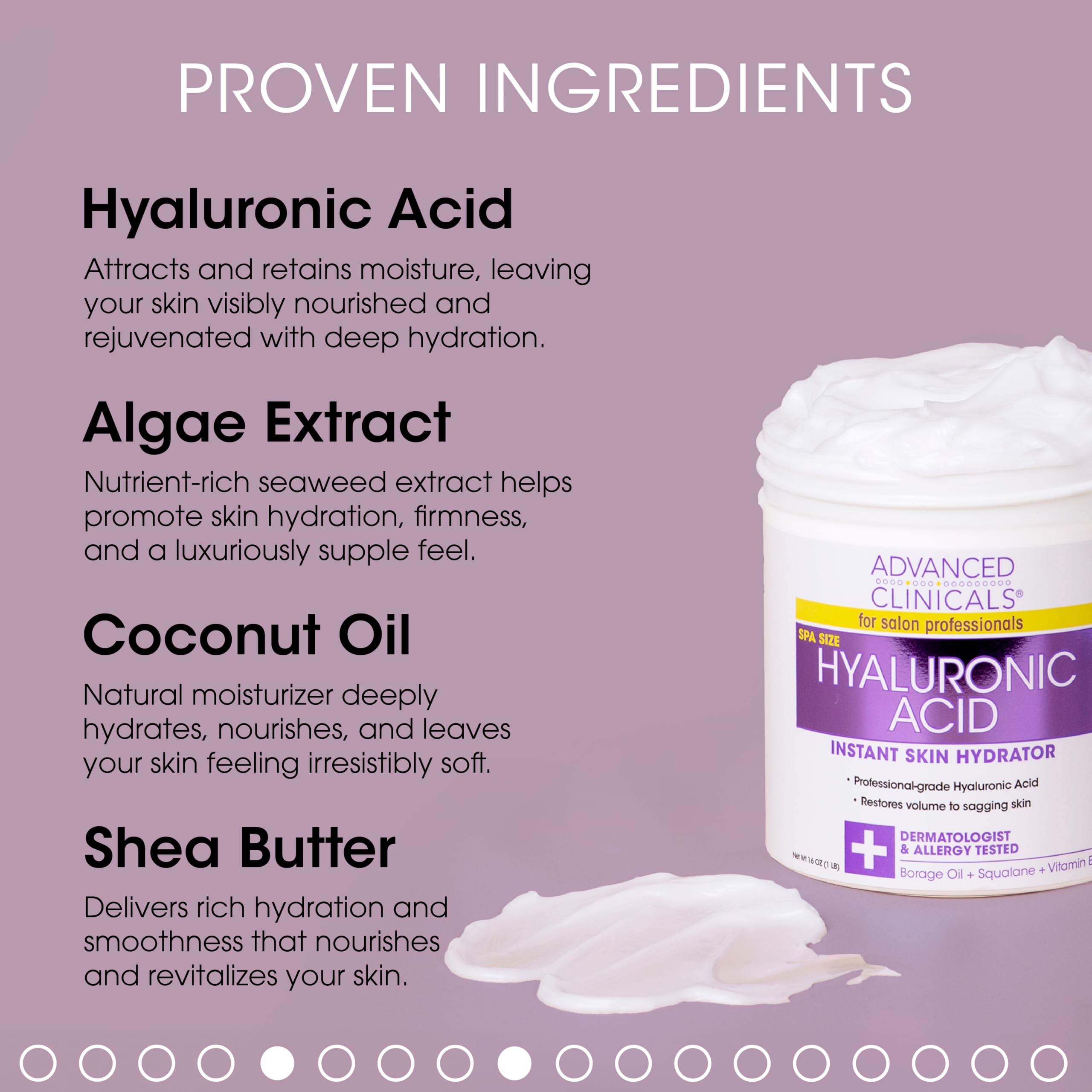 Advanced Clinicals Hyaluronic Acid Body Lotion & Face Moisturizer W/Vitamin E | Hydrating Dry Skin Firming Lotion Minimizes Look