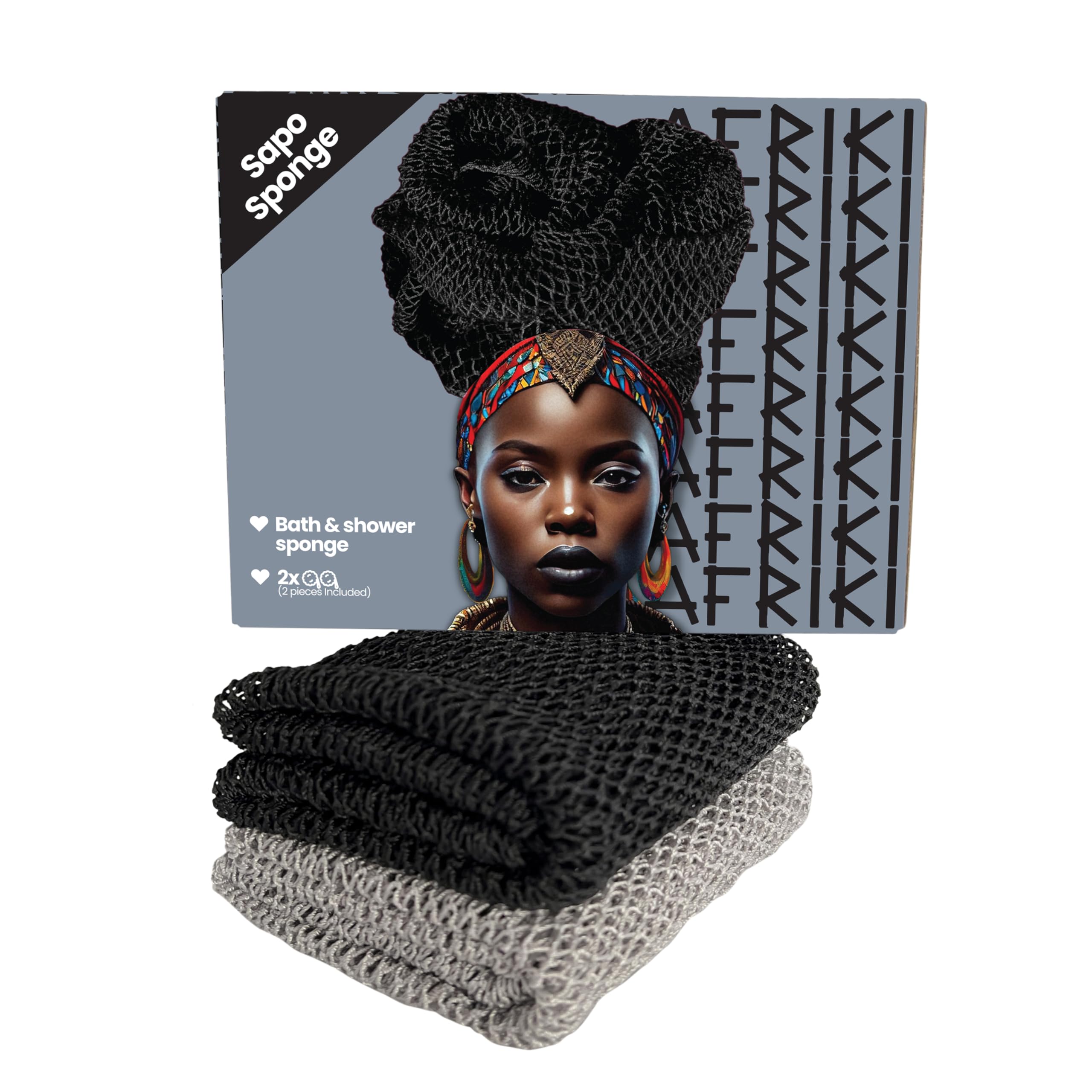Afriki African Net Sponge, African Exfoliating Sponge, Black Owned, Exfoliating Washcloth, Body Exfoliator For Bath And Shower,